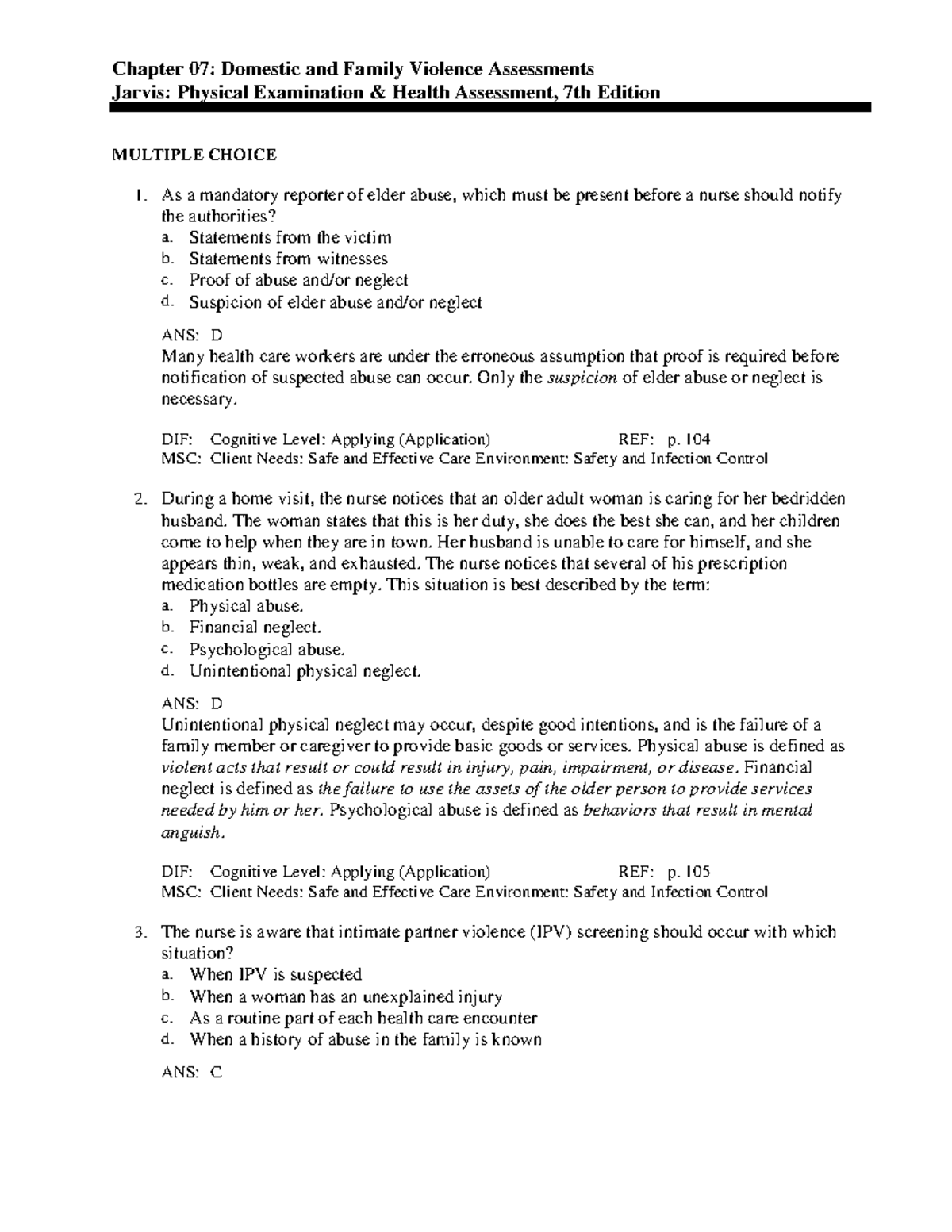 C7 - chapter 7 - Chapter 07: Domestic and Family Violence Assessments ...