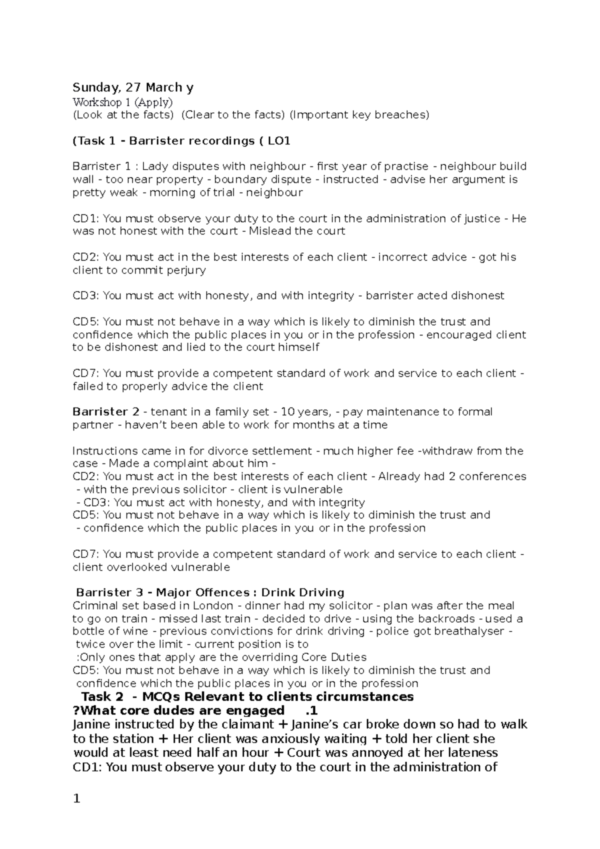 Professional Ethics BTC core duties - PH211 - Warwick - Studocu