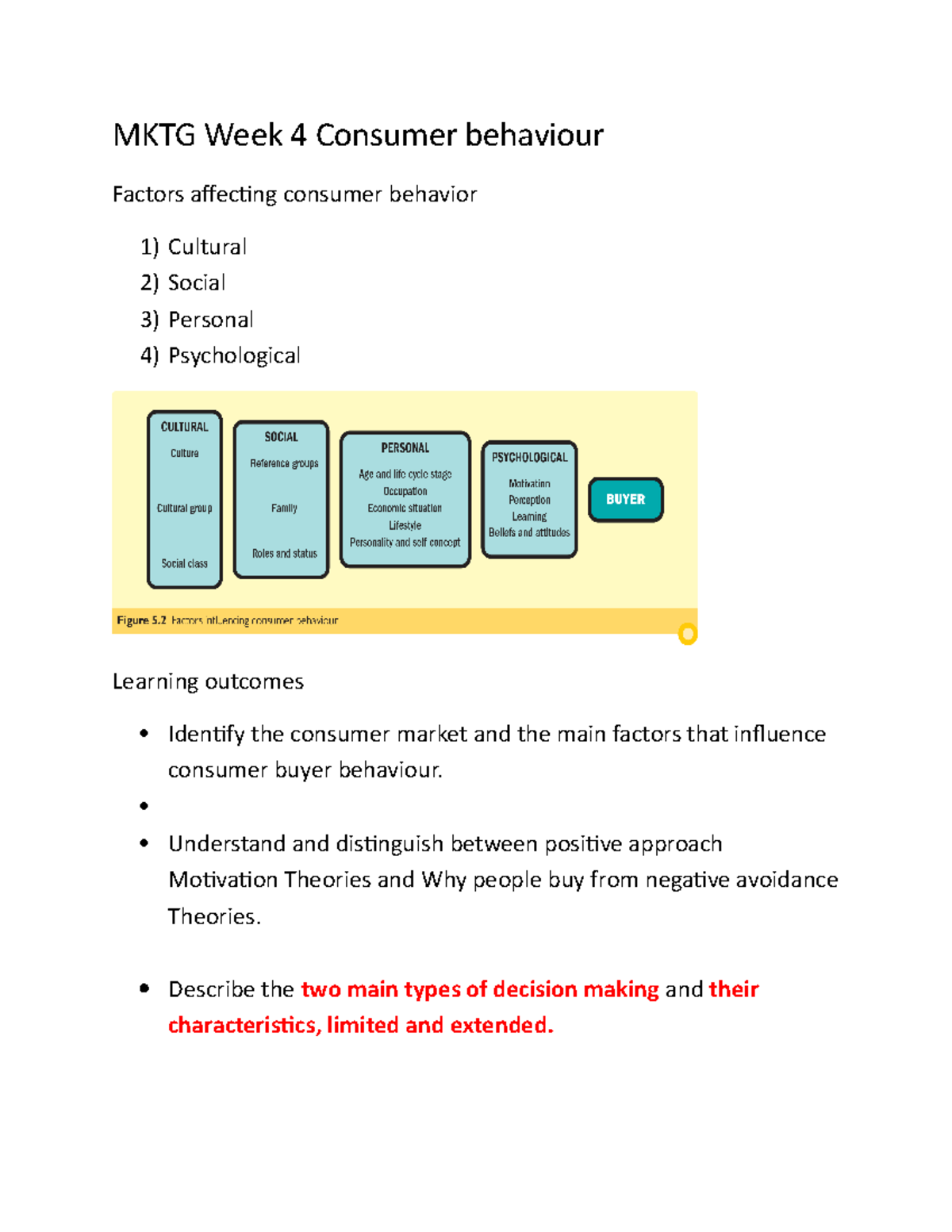 MKTG Week 4 Consumer behaviour - MKTG Week 4 Consumer behaviour Factors ...