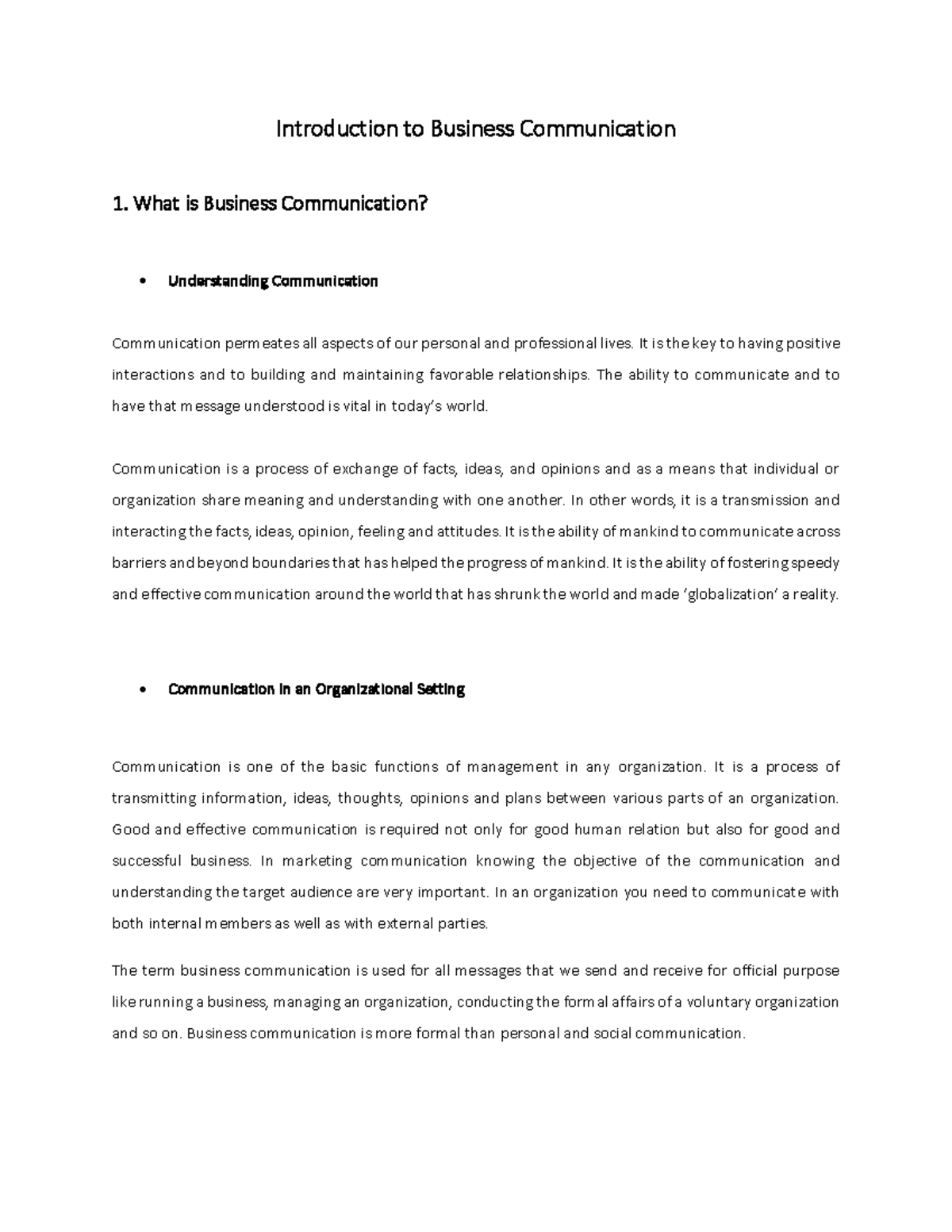 Introduction To Business Communication - What Is Business Communication ...