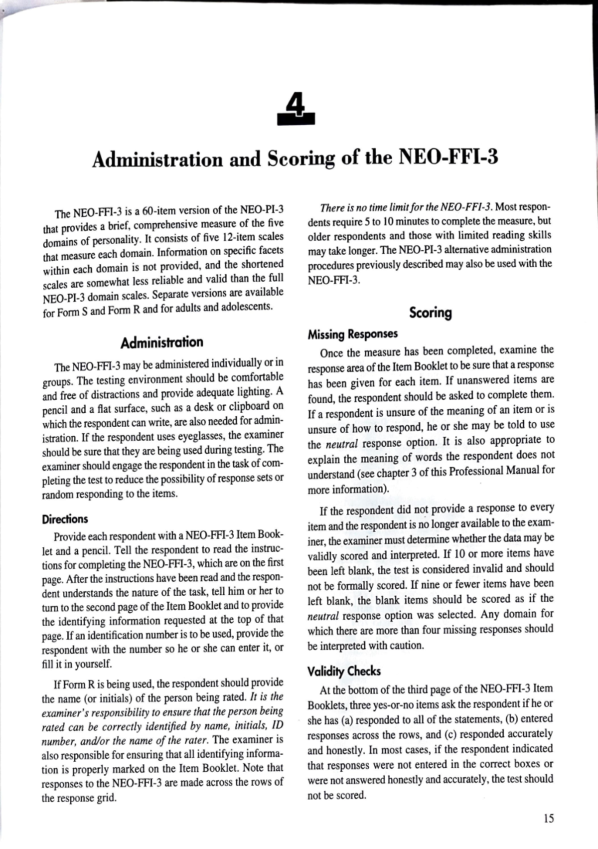 Adobe Scan 18 Mar 2024 - NEO FFI 3 Manual - Administration and Scoring ...