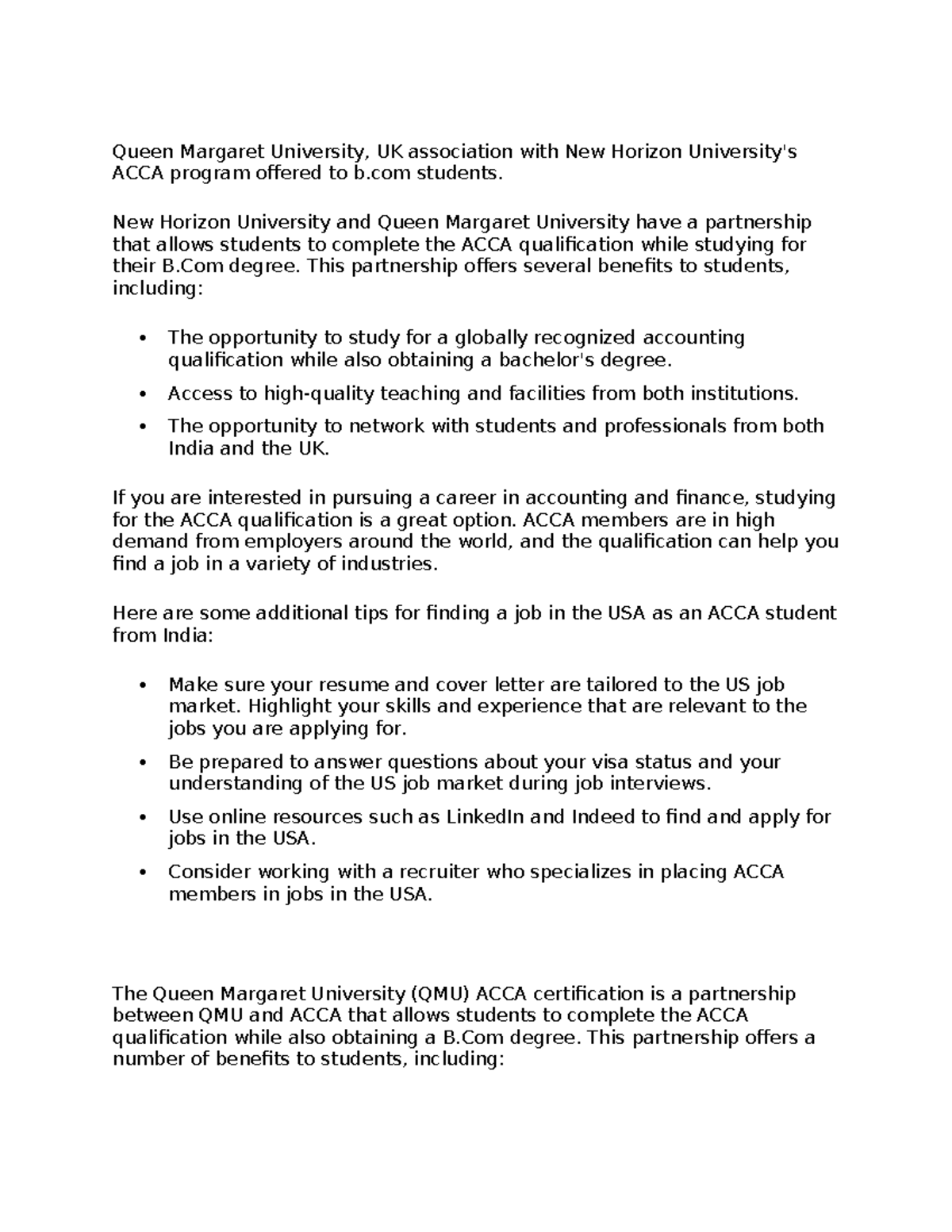 All about ACCA - Summary Auditing - Queen Margaret University, UK ...