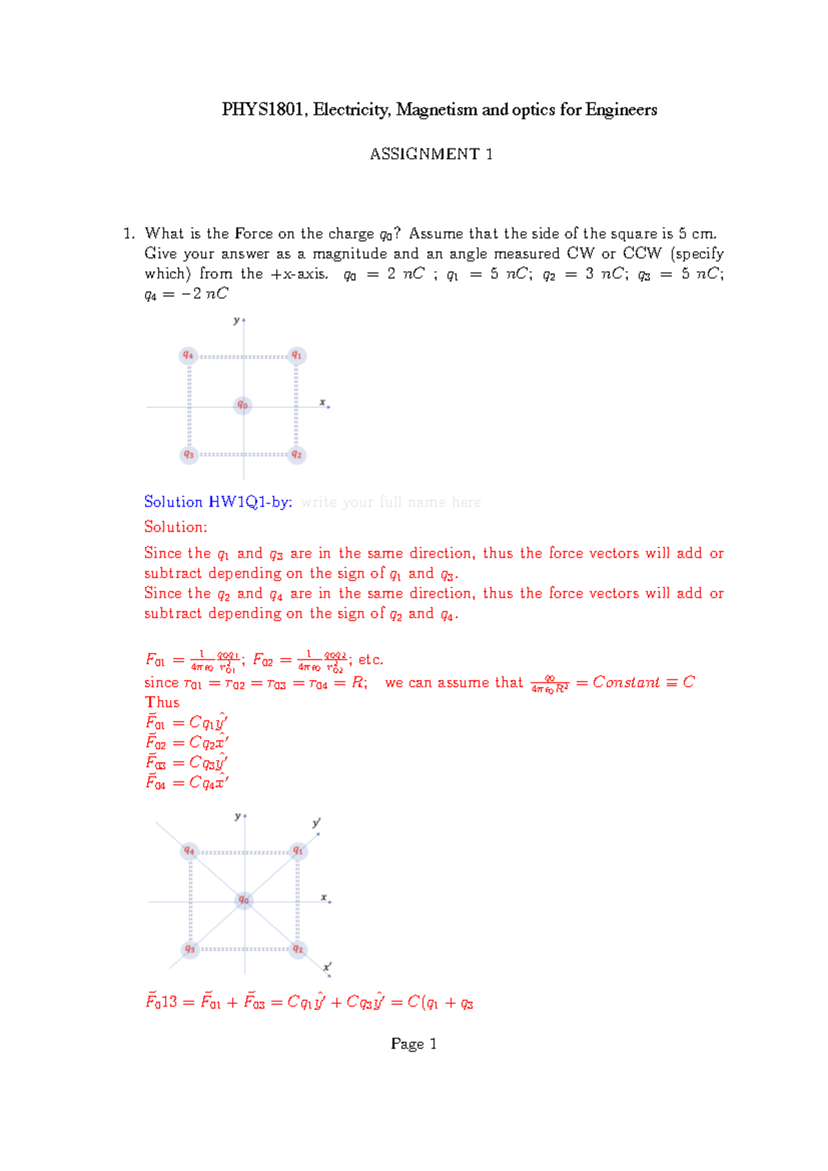 HW1summer 2024 answerkeyRubric PHYS1422, Physics with Life Science