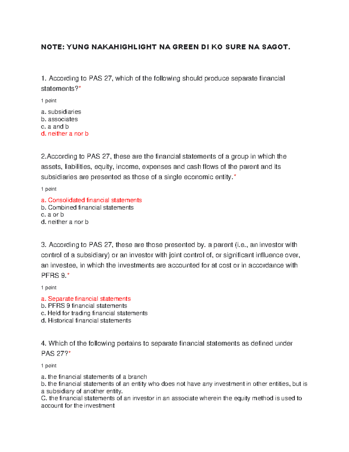 Separate- Financial- Statement - NOTE: YUNG NAKAHIGHLIGHT NA GREEN DI ...