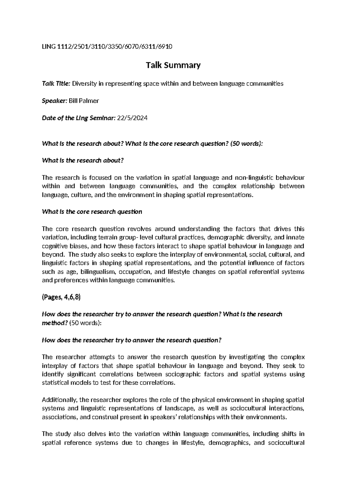 LING Talk-Summary - template - LING 1112/2501/3110/3350/6070/6311/ Talk ...