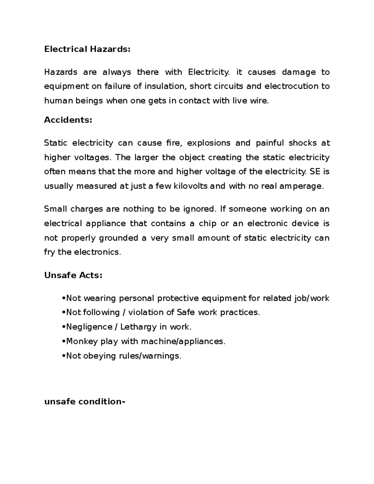 Electrical Engineering - Electrical Hazards: Hazards are always there ...