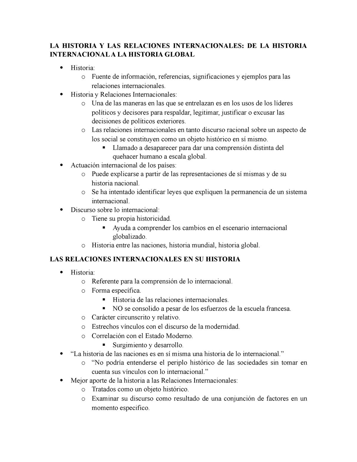 LA Historia Y LAS Relaciones Internacionales - LA HISTORIA Y LAS ...