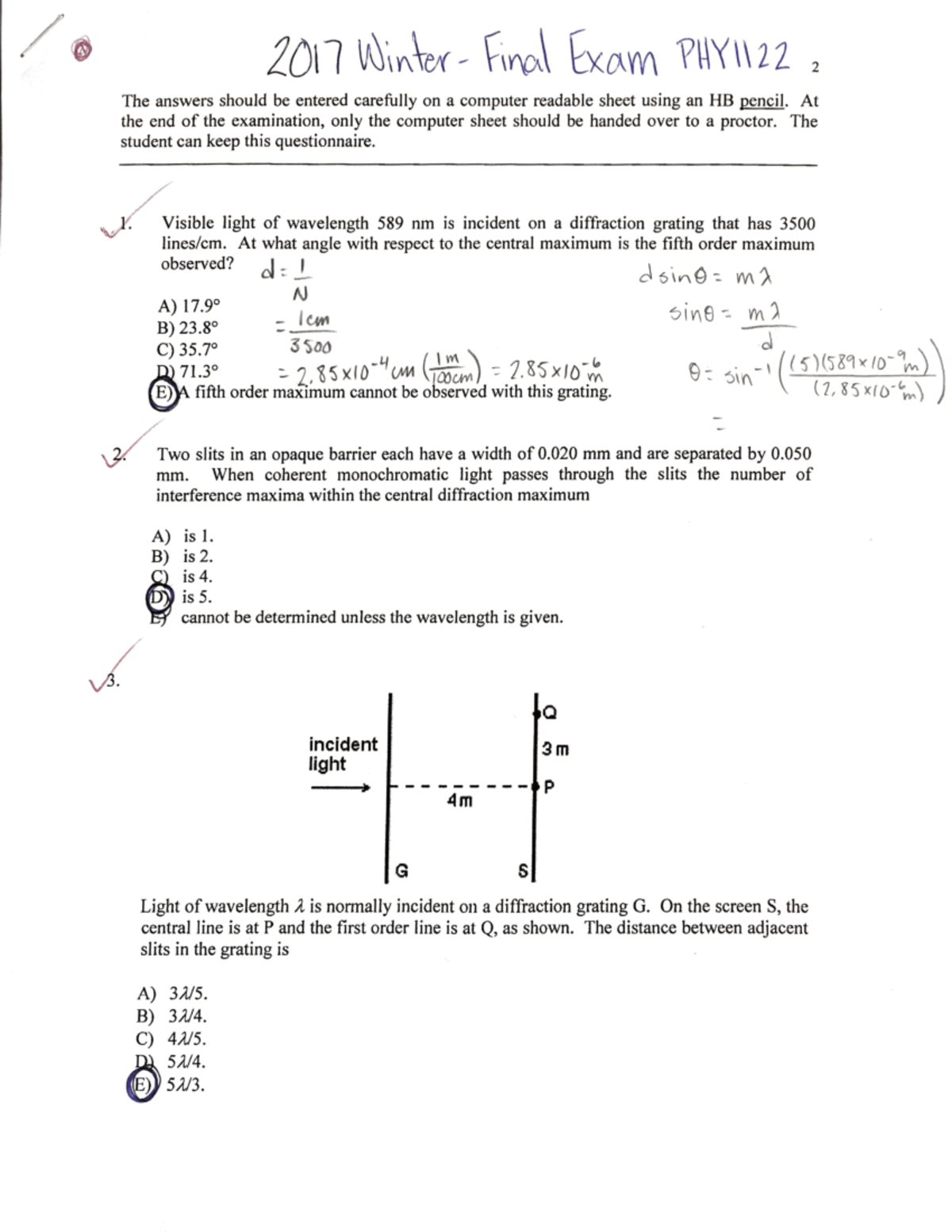 2017 Exam Winter Physics 1122 With Solutions - PHY1122 - Studocu