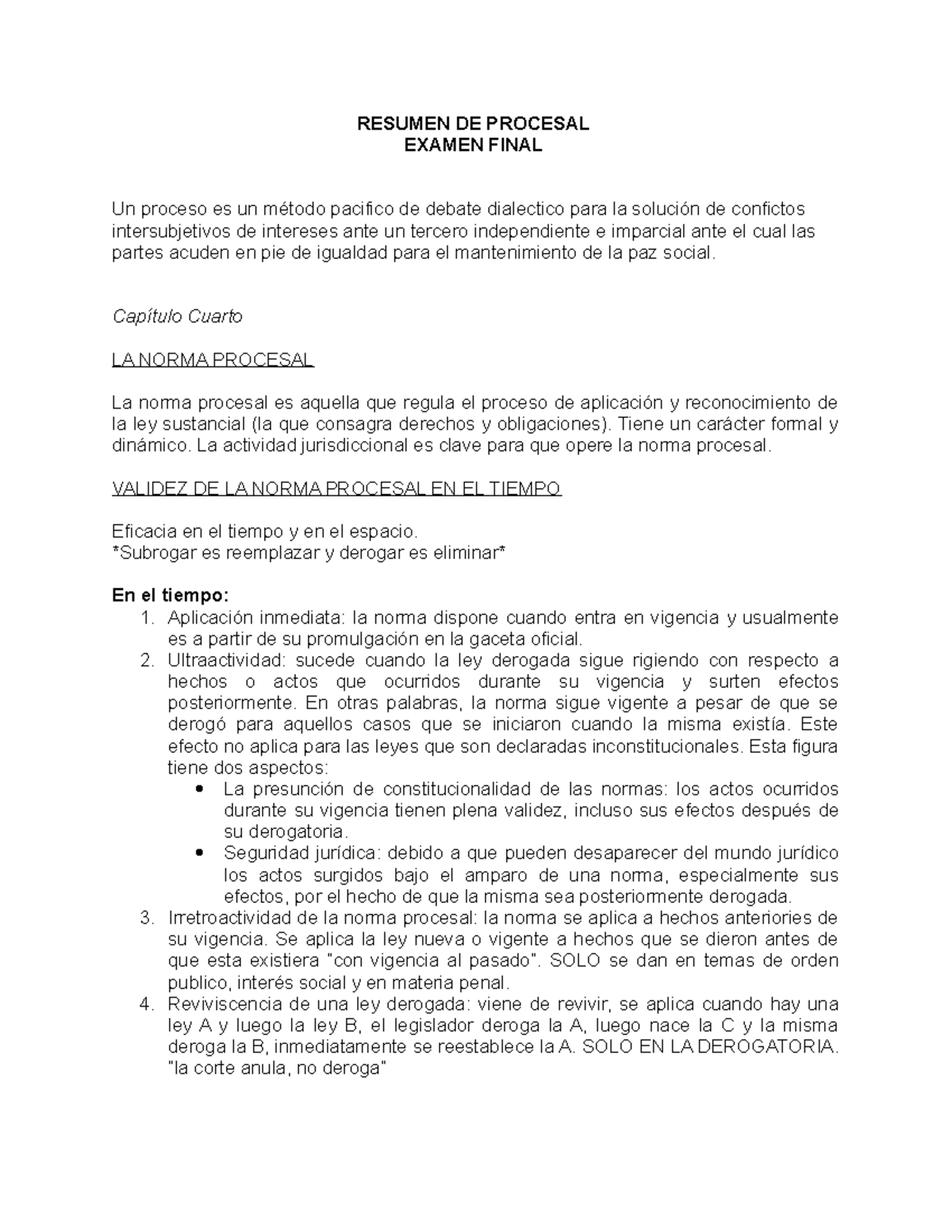 Procesal Civil - RESUMEN DE PROCESAL EXAMEN FINAL Un Proceso Es Un ...