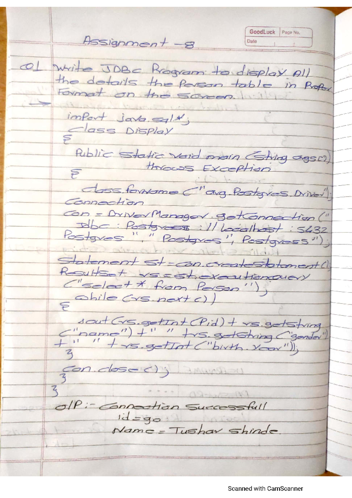 Java Practical Assignment 8 - BCA science - Studocu