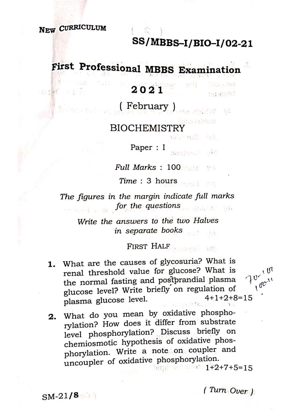 2021Biochemistry - Mbbs Undergrad - Studocu