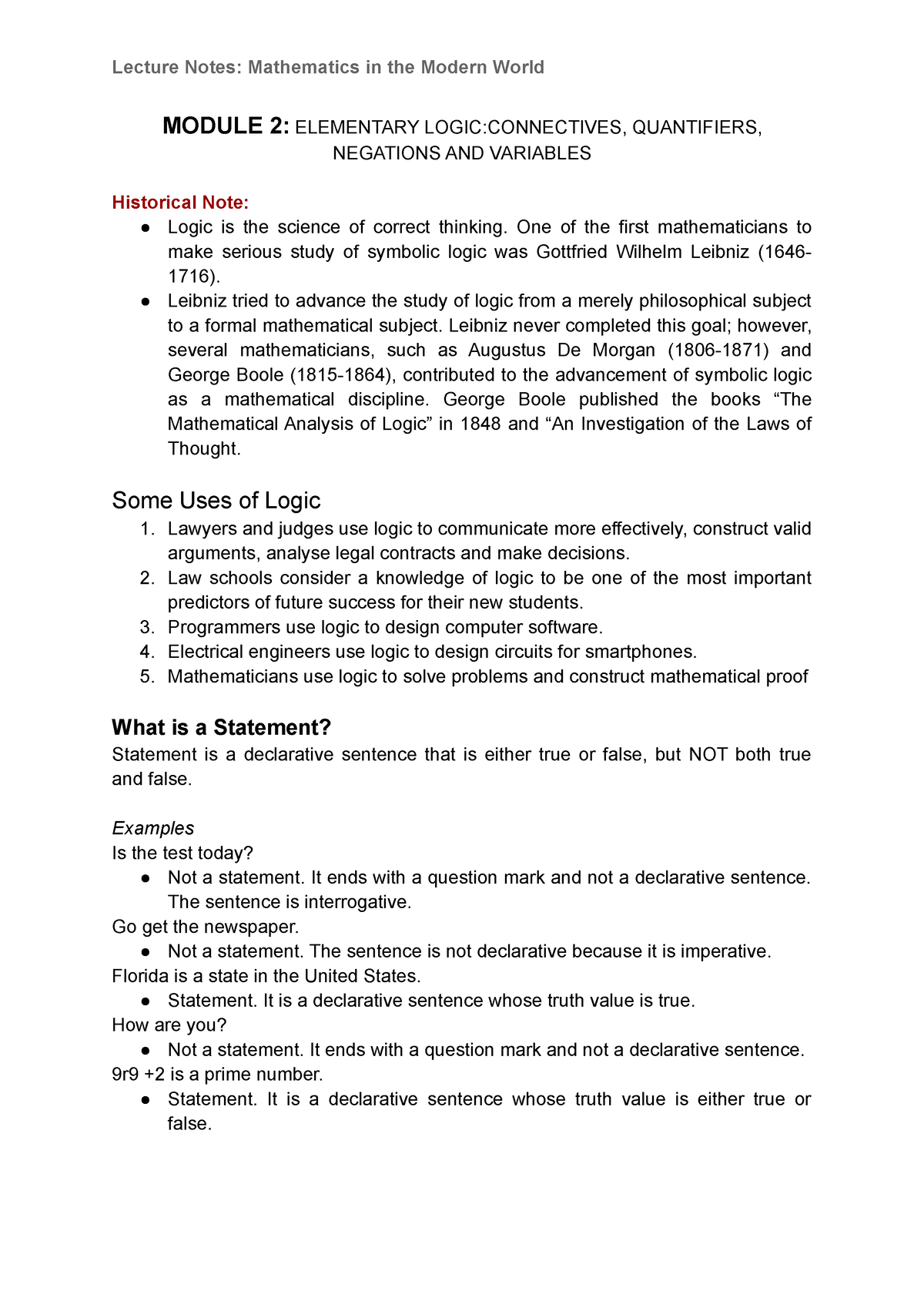 lecture-notes-connectives-quantifiers-negations-and-variables-module-2-elementary-studocu