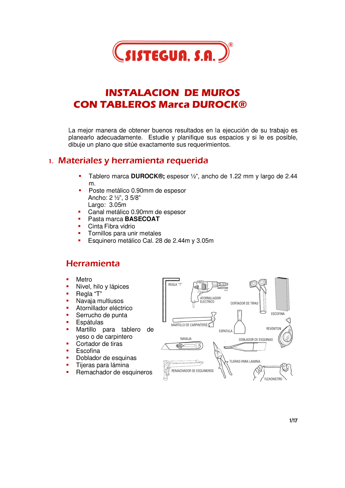 Instalacion Durock - REPASO - INSTALACION DE MUROS CON TABLEROS Marca ...