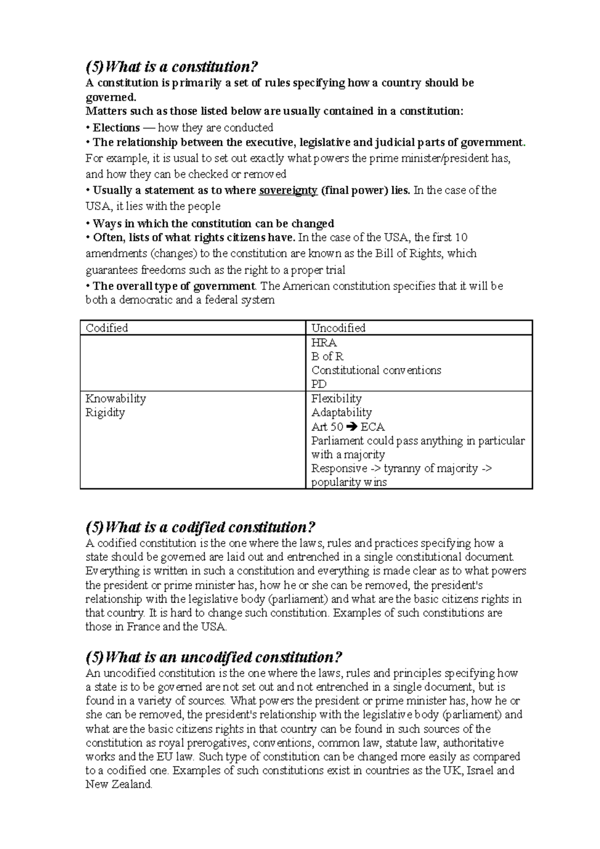 UNIT 2 Constitution Lecture Notes 1 5 What Is A Constitution A Constitution Is Primarily A