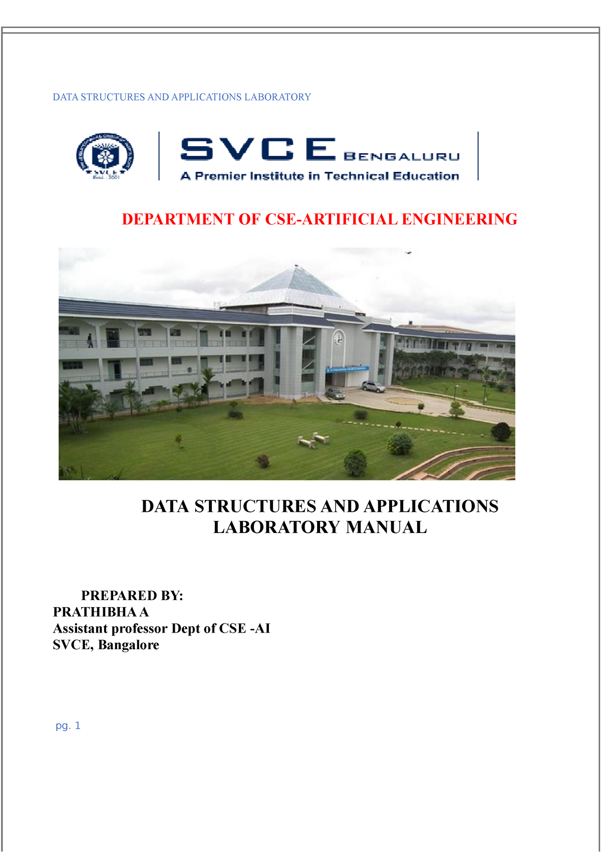 DSA LAB Manual DEPARTMENT OF CSEARTIFICIAL ENGINEERING DATA