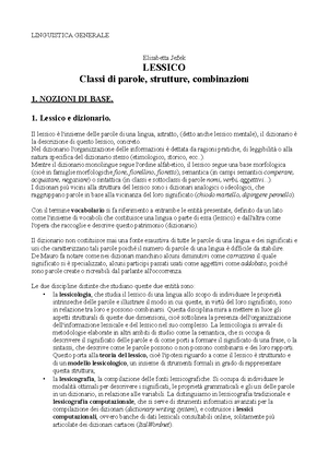 Il Lessico Jezek Mediazione Linguistica E Culturale Studocu