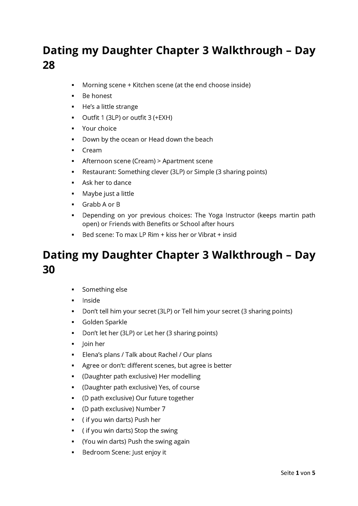 DMD Walkthrough Ch3 - sdfgdhfhjhkg - Dating my Daughter Chapter 3  Walkthrough – Day 28  Morning - Studocu