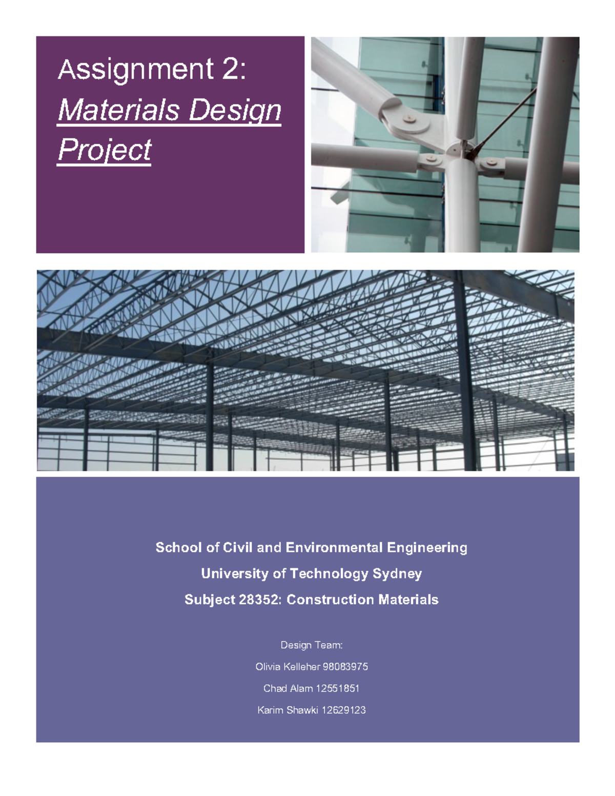 Assignment2 Construction Materials Assignment 2 Materials Design