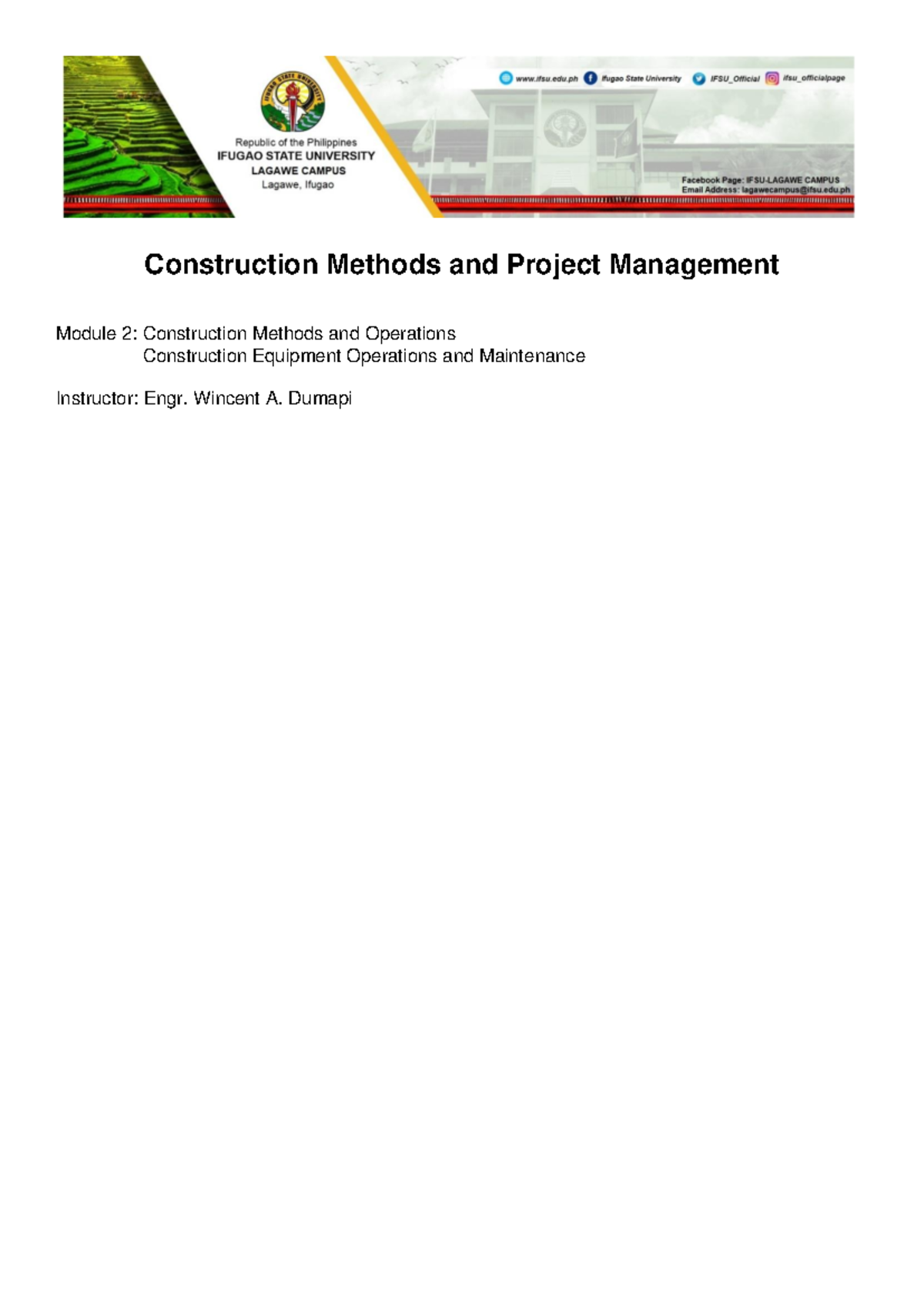 Module-2 - Construction Methods and Project Management Module 2 ...