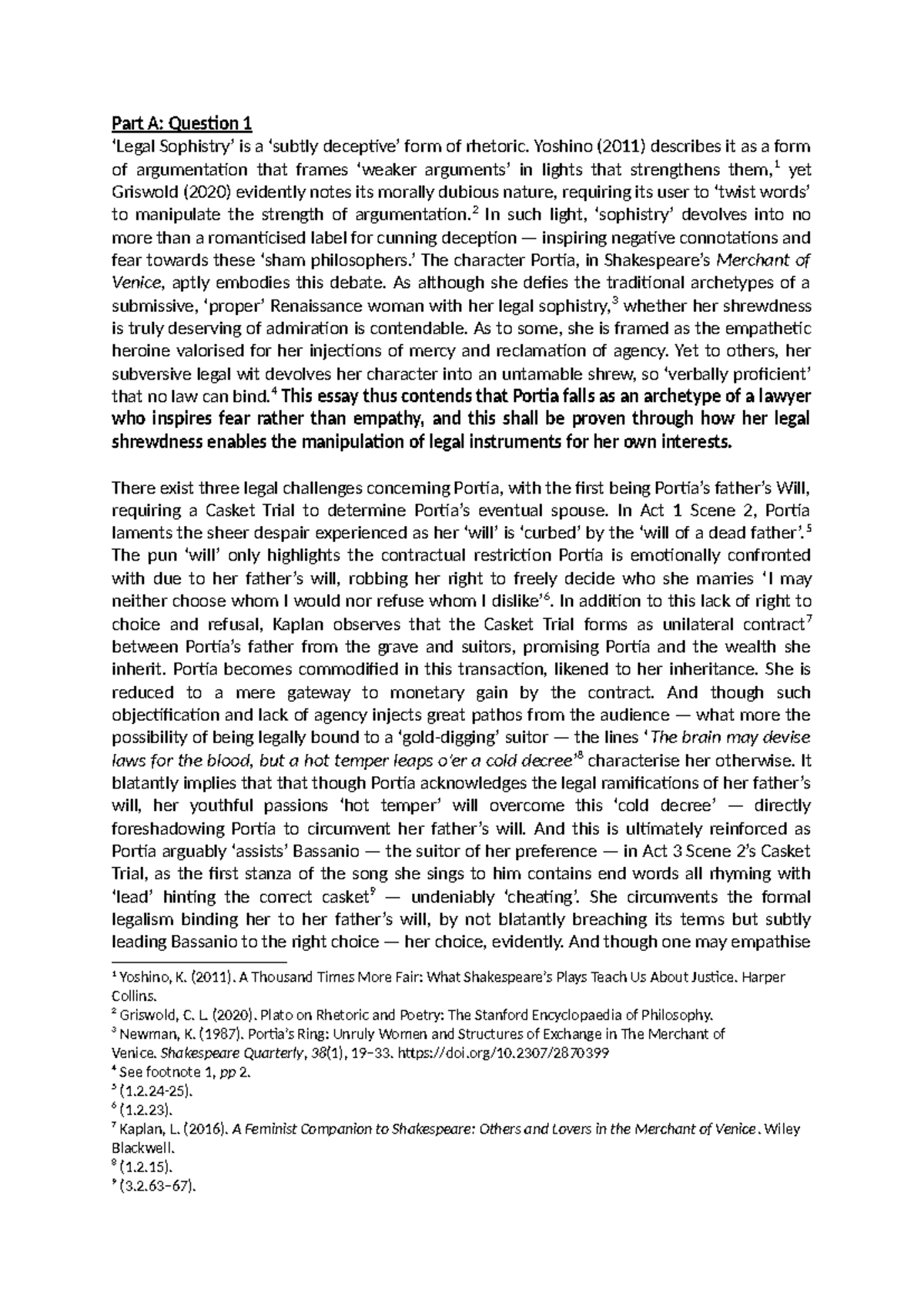 Law Lit Finals - Part A: Question 1 ‘Legal Sophistry’ is a ‘subtly ...