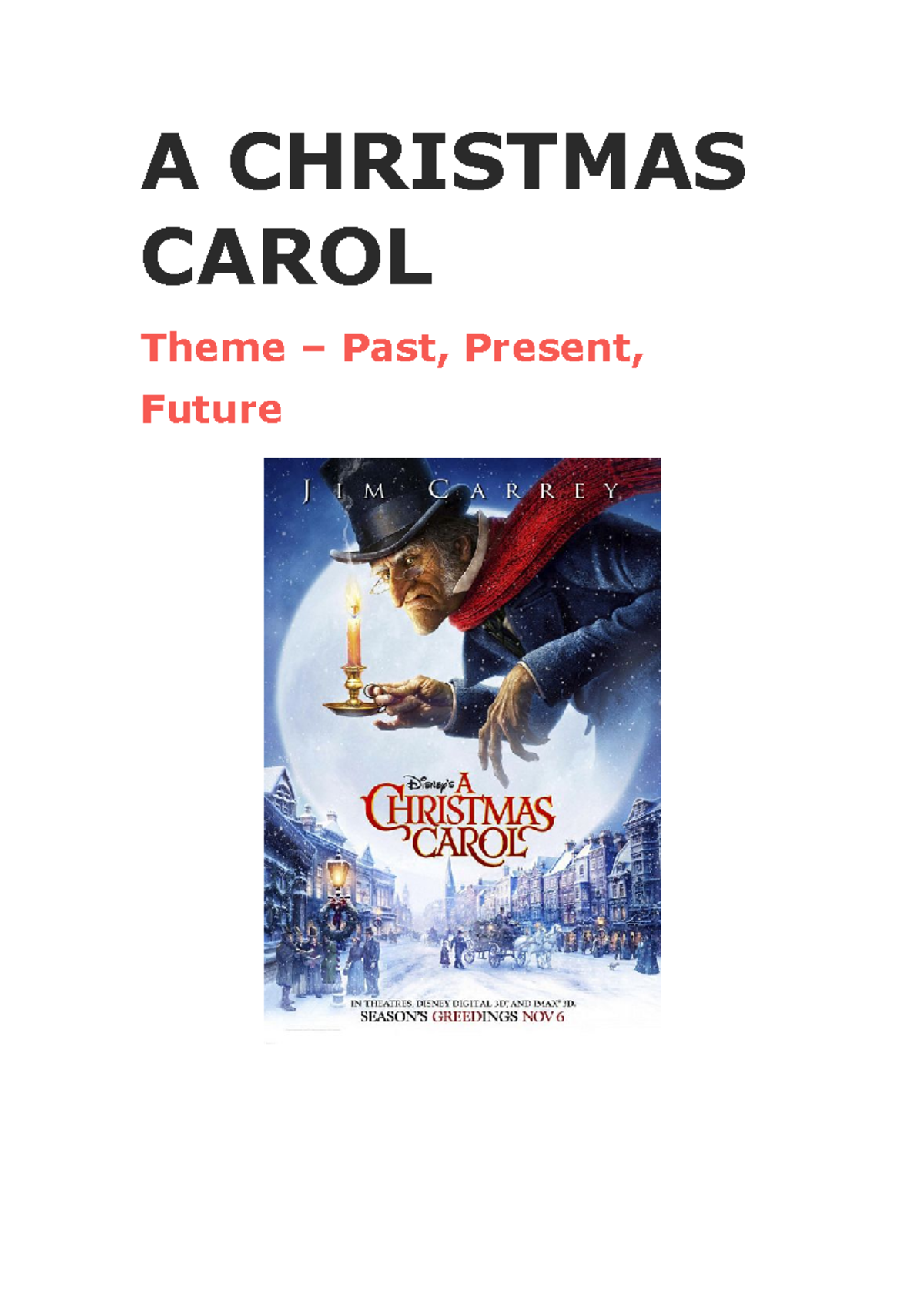 A Christmas Carol Analysis Past, Present, Future A CHRISTMAS CAROL
