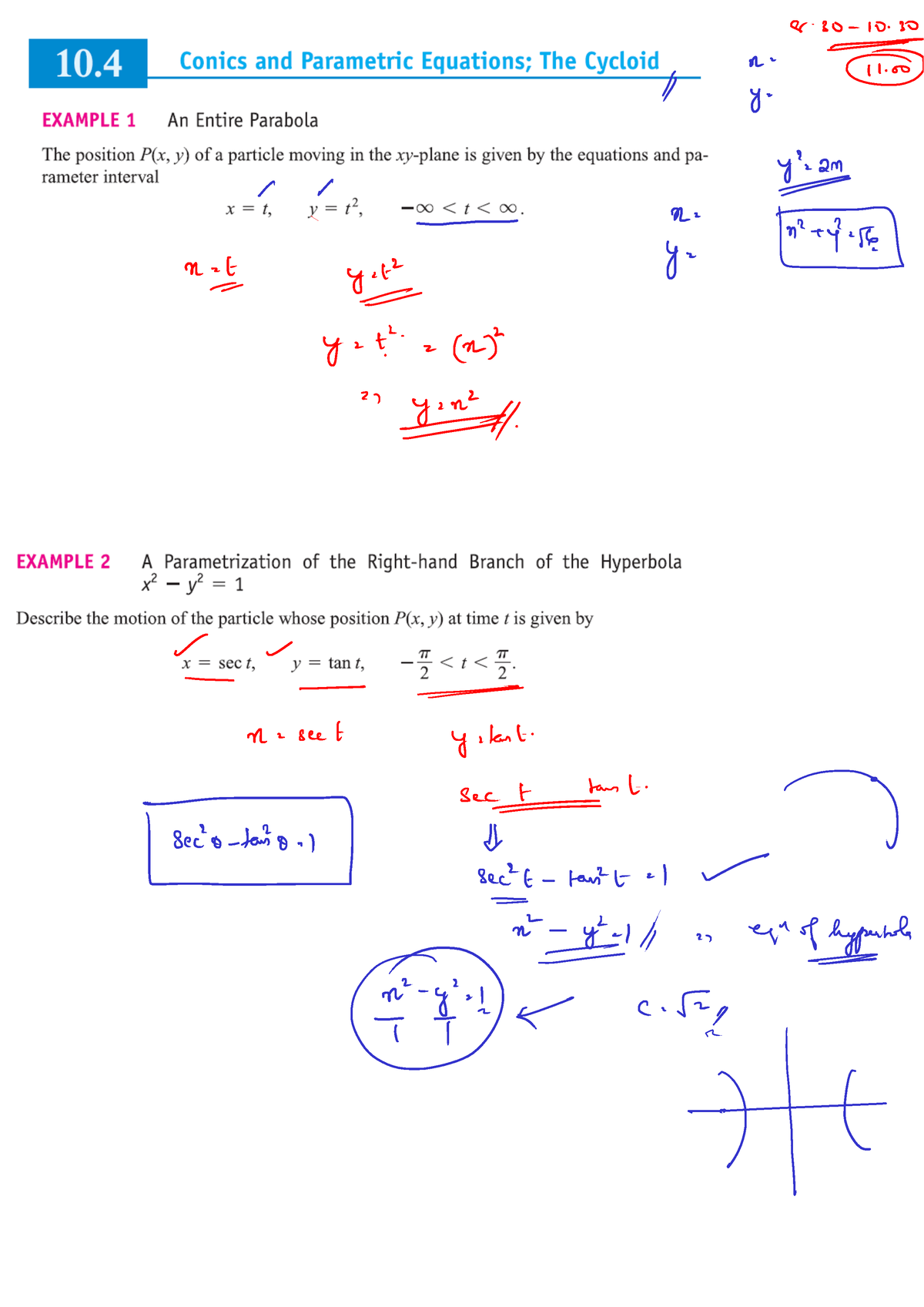 Conics parametric equations - BSC Mathematics - Studocu