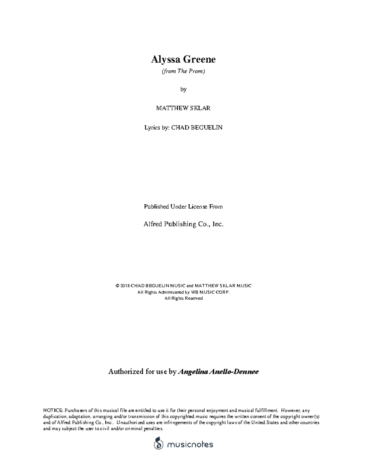 Alyssa Greene Ab Major MN0196236 Alyssa Greene (from The Prom) by