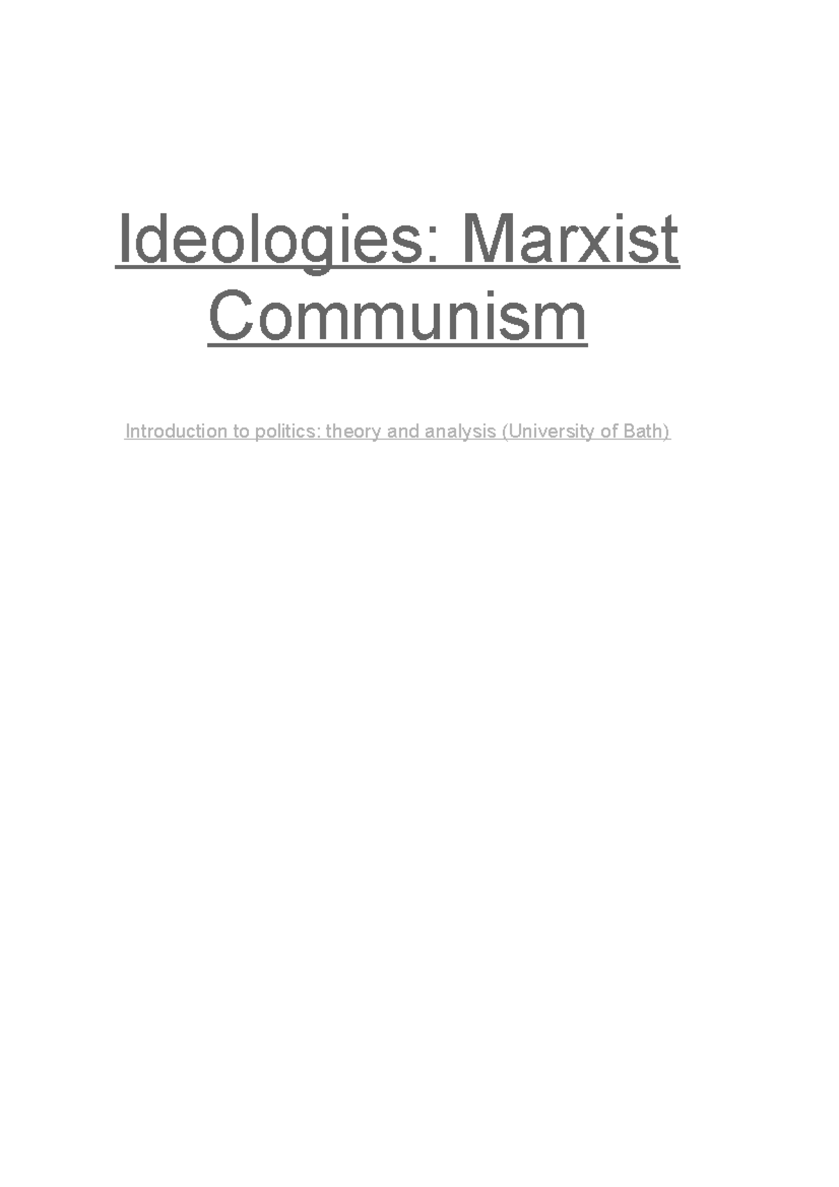 Ideologies-marxist-communism - Ideologies: Marxist Communism ...