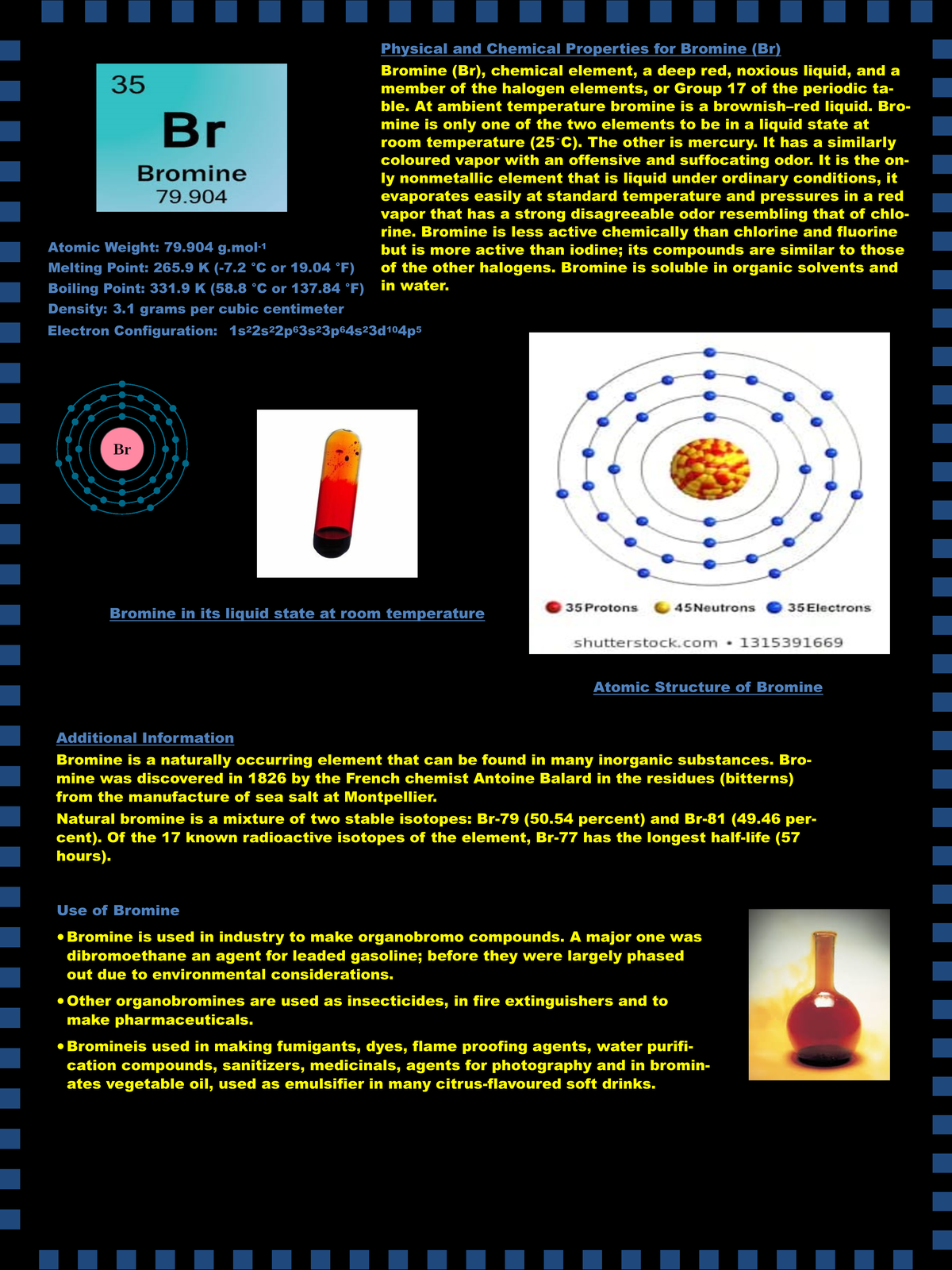 BrominePoster2 Poster on the Bromine element Physical and
