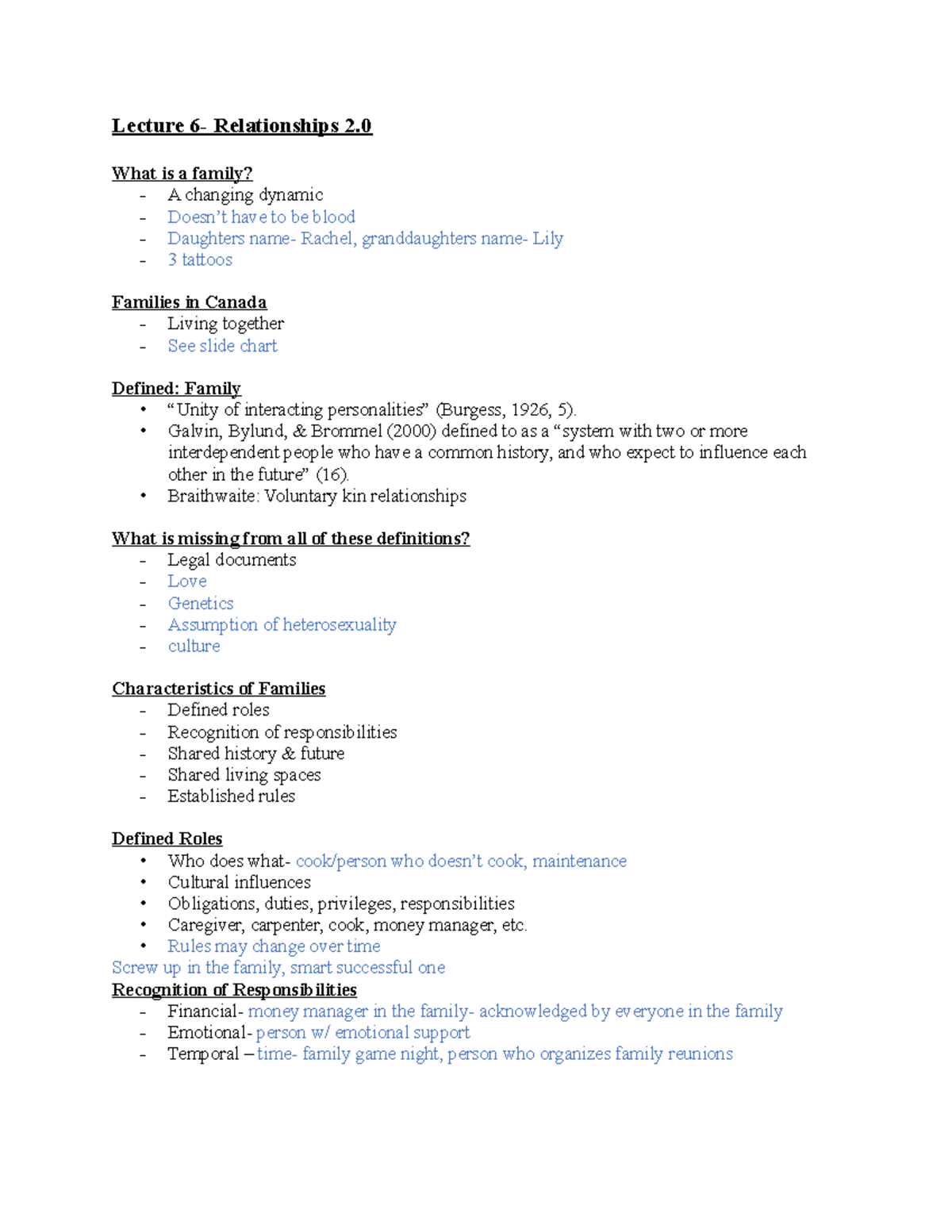 Lecture 6- relationships 2 - What is a family? - A changing dynamic ...