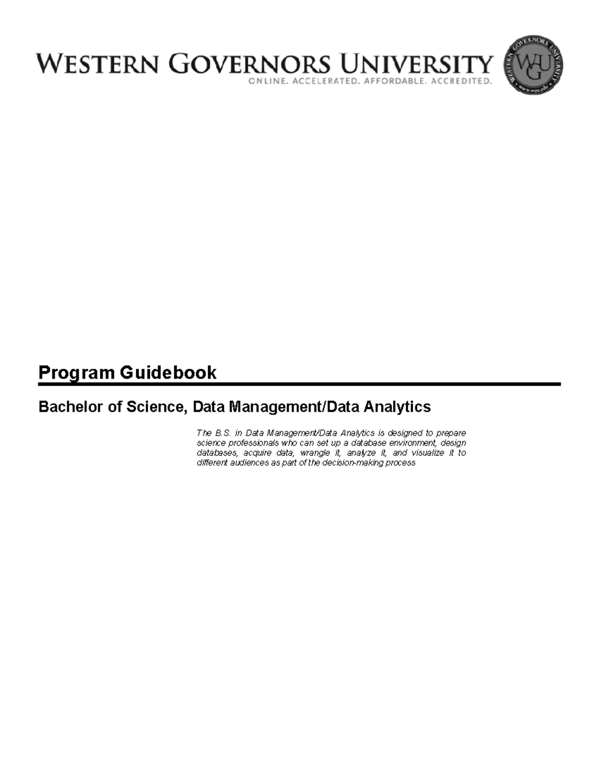 Bsdmda - web - Program Guidebook Bachelor of Science, Data Management ...