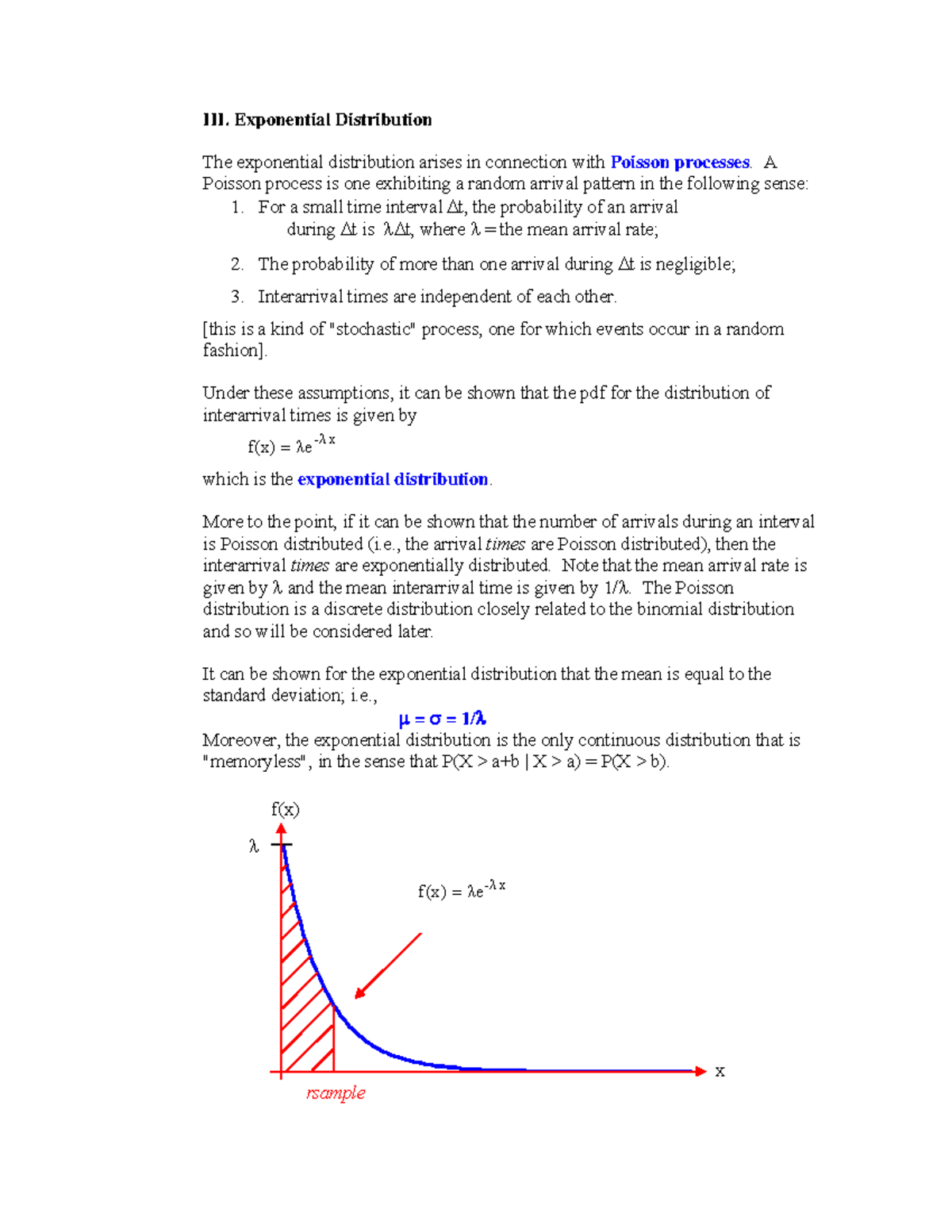 Exponential distribution - III. Exponential Distribution The ...