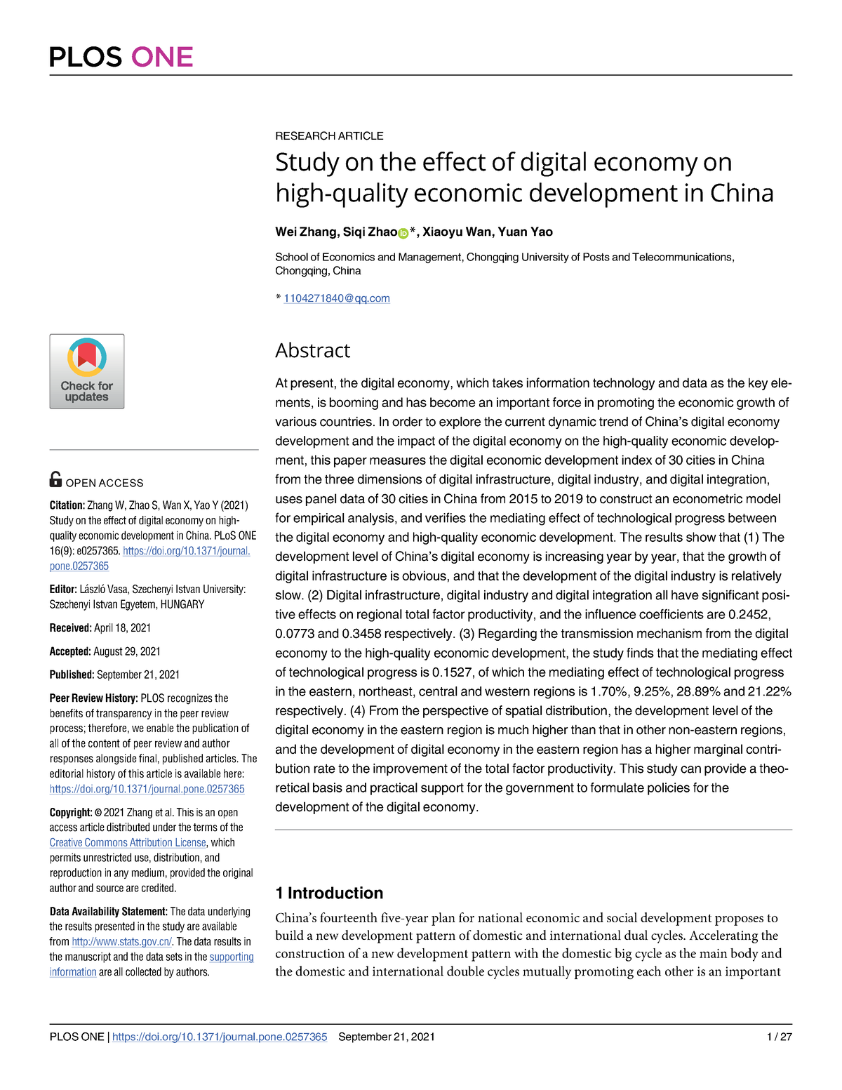 Study On The Effect Of Digital - RESEARCH ARTICLE Study On The Effect ...