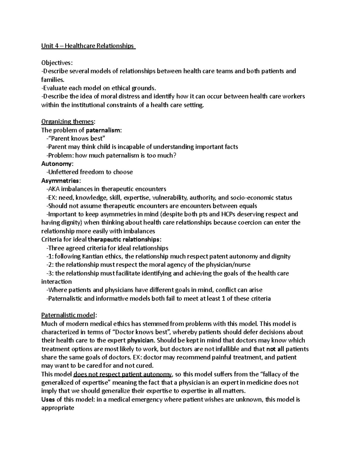 Phil 335 - Unit 4 - Notes And Discussion Questions - Unit 4 ...