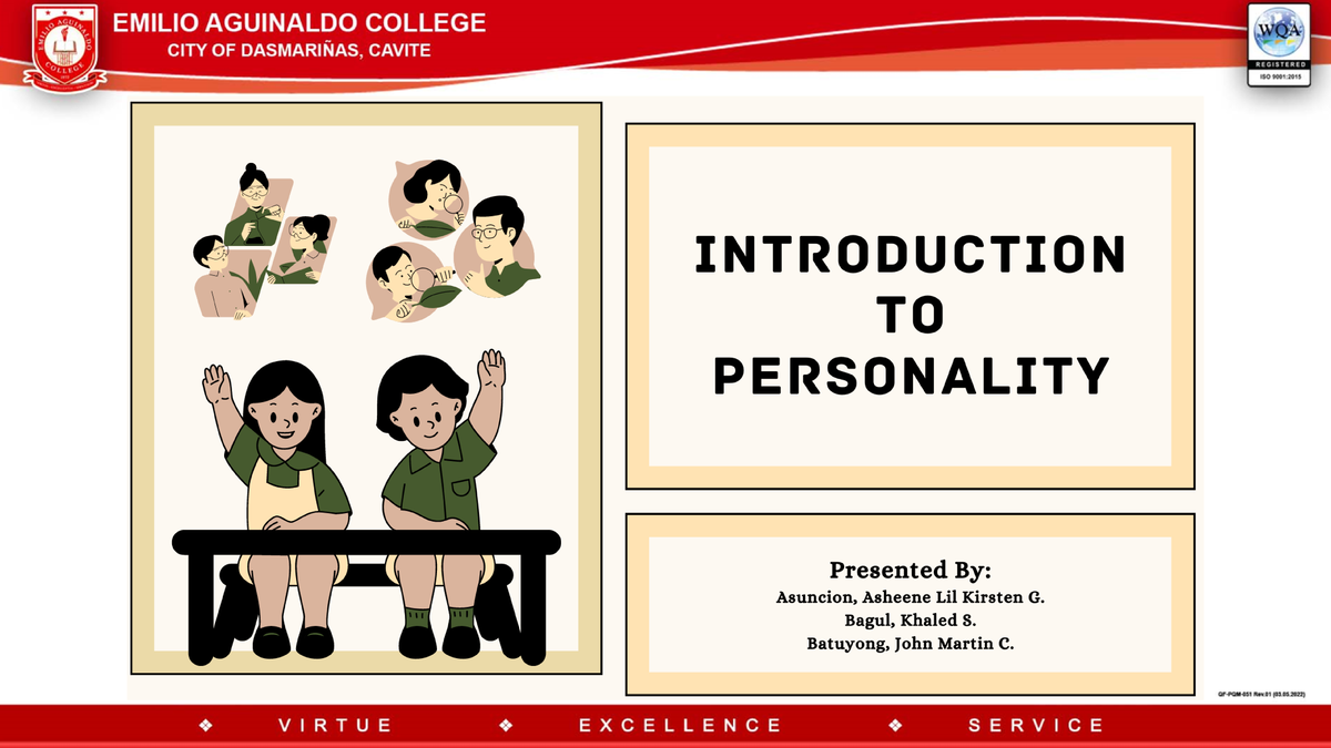 PROF DEVT (WEEK 2) - Personality - Group 1 - Professional Ethics - Studocu