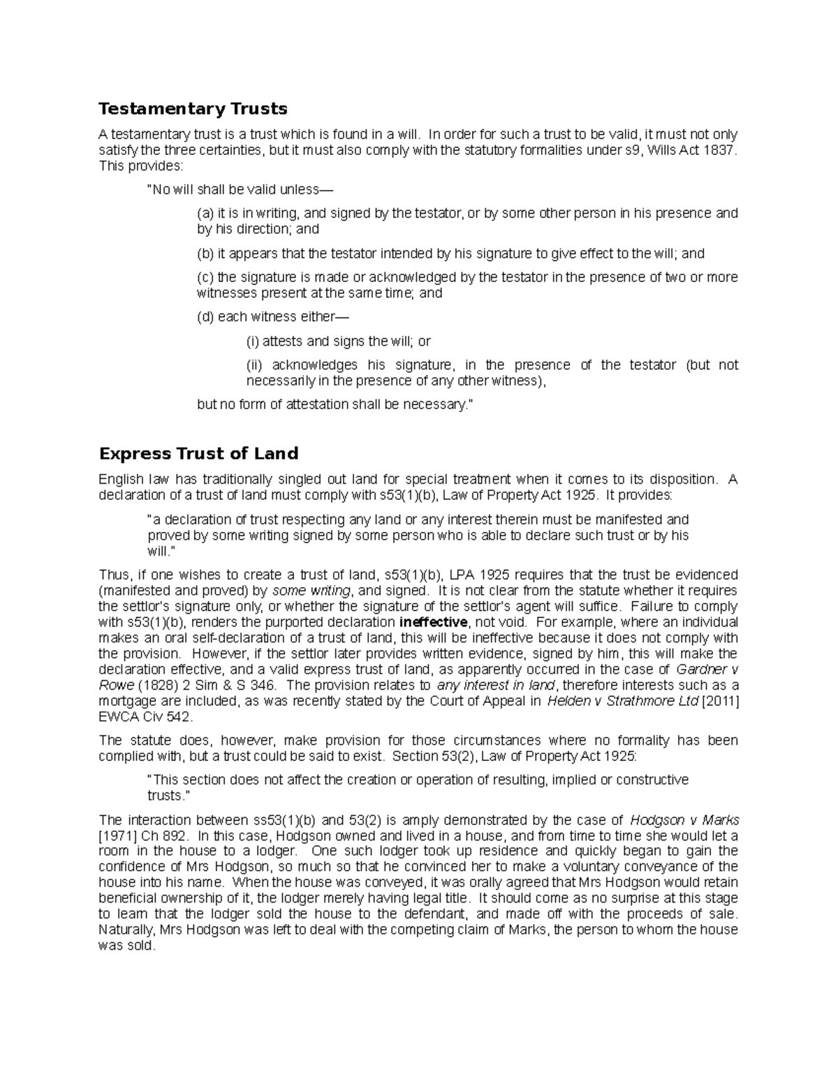 Testamentary Trust Sample Template