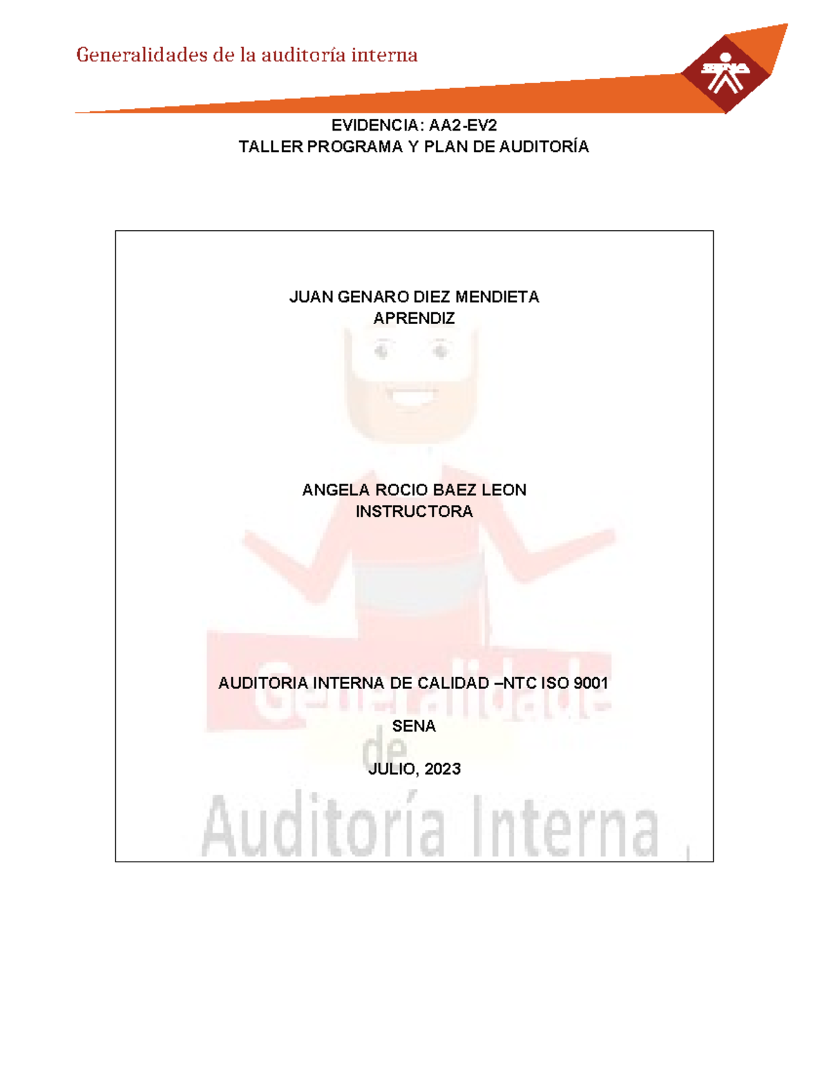 Formato Evidencia AA2 Ev2 Taller Programa y Plan de auditoría ...