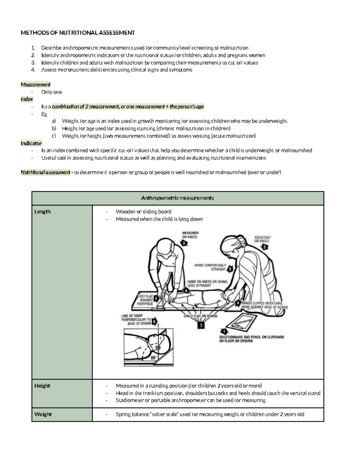 Methods of Nutritional Assessment - METHODS OF NUTRITIONAL ASSESSMENT ...