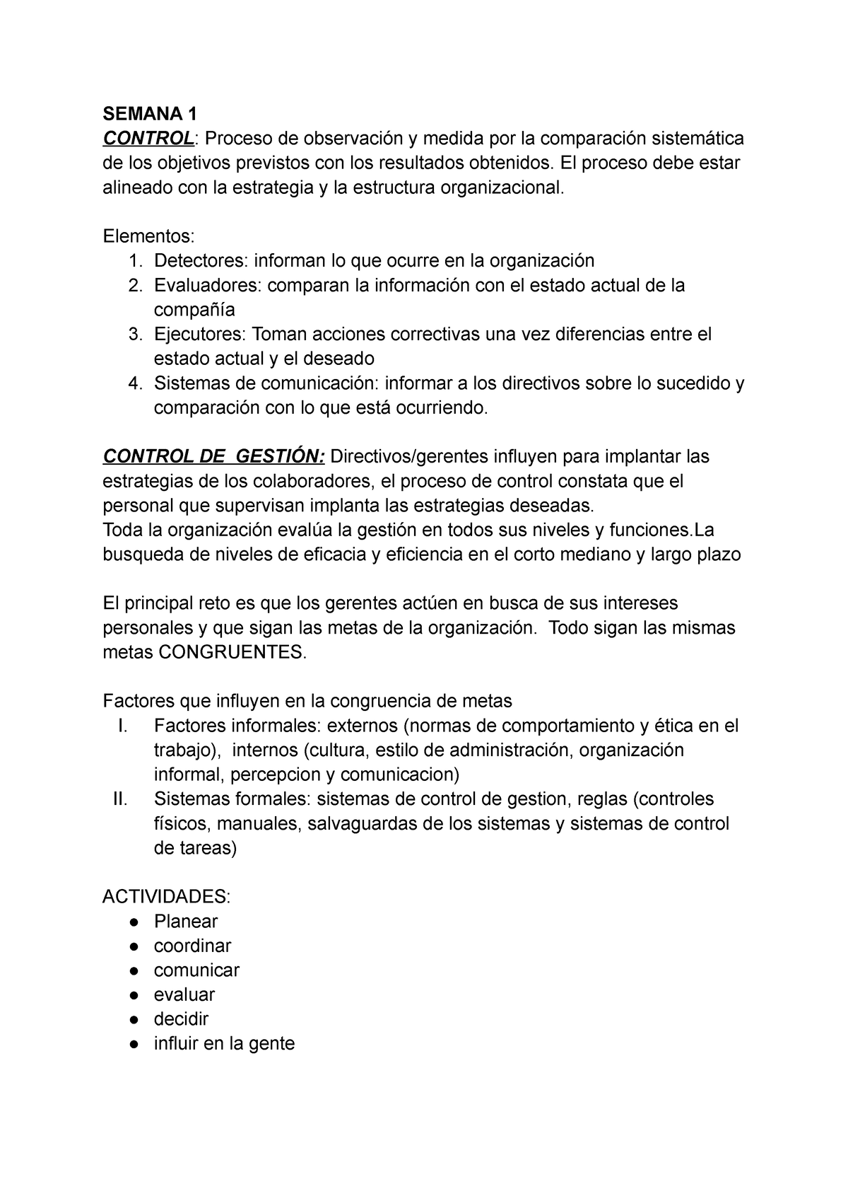 Control Y Gestion PC1 - Apuntes - SEMANA 1 CONTROL: Proceso De ...