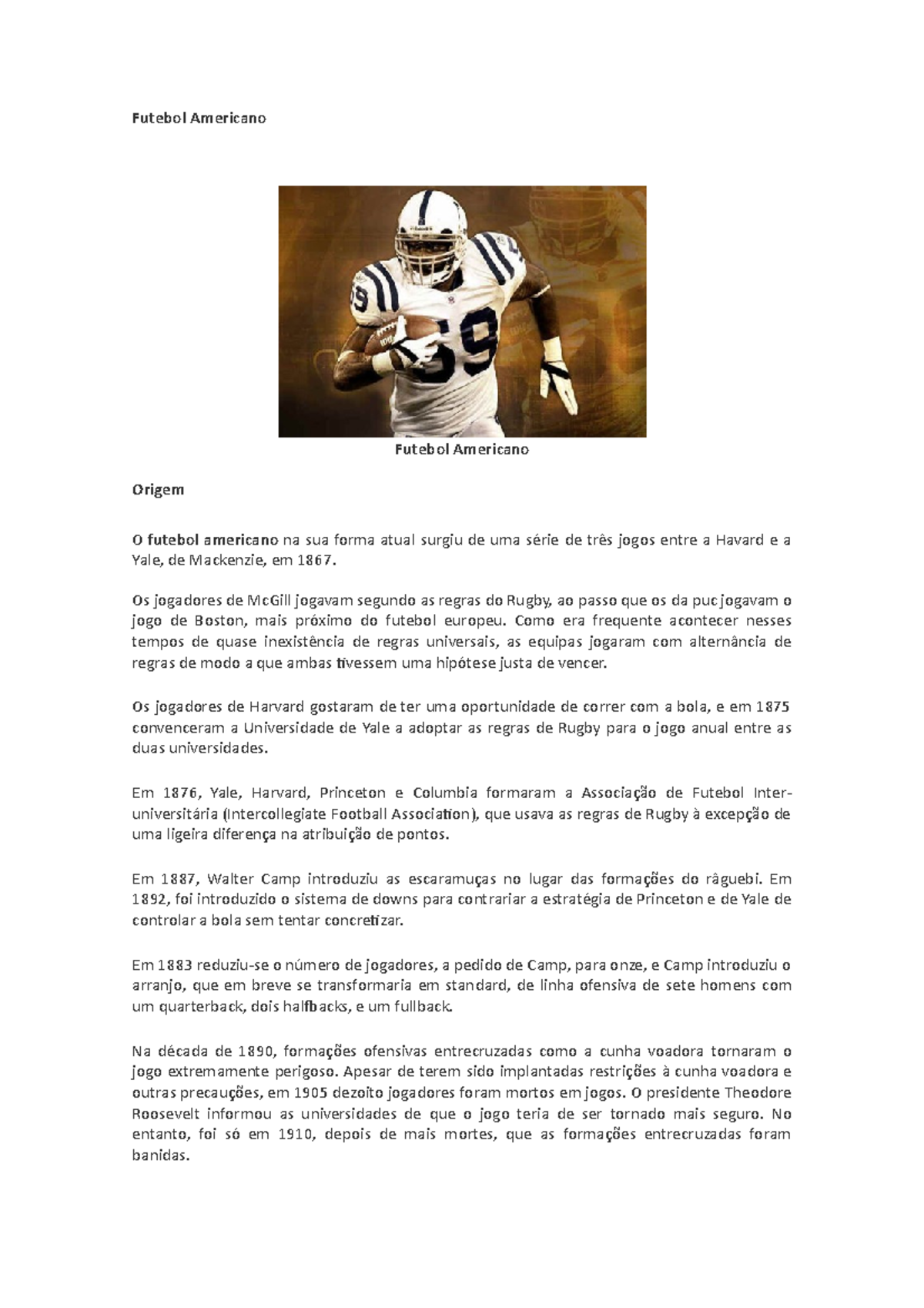 Regras do football americano