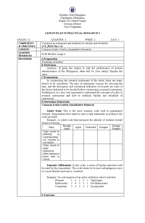 Q2 Module 1 day1 - DAILY LESSON PLAN - Republic of the Philippines ...