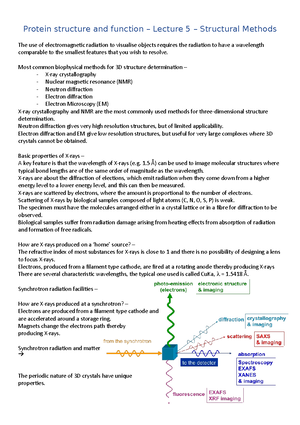 Protein Structure and Function Lecture 8 - Proteins structure and ...