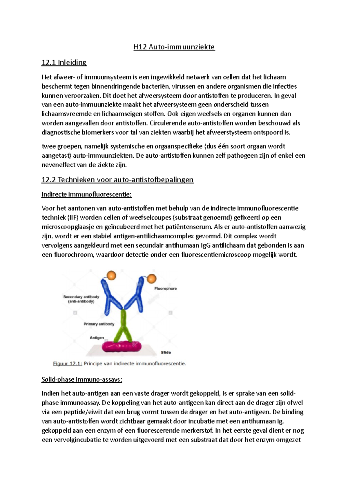 Klinische biologie H12 H12 Autoimmuunziekte 12 Inleiding Het afweer of immuunsysteem is een