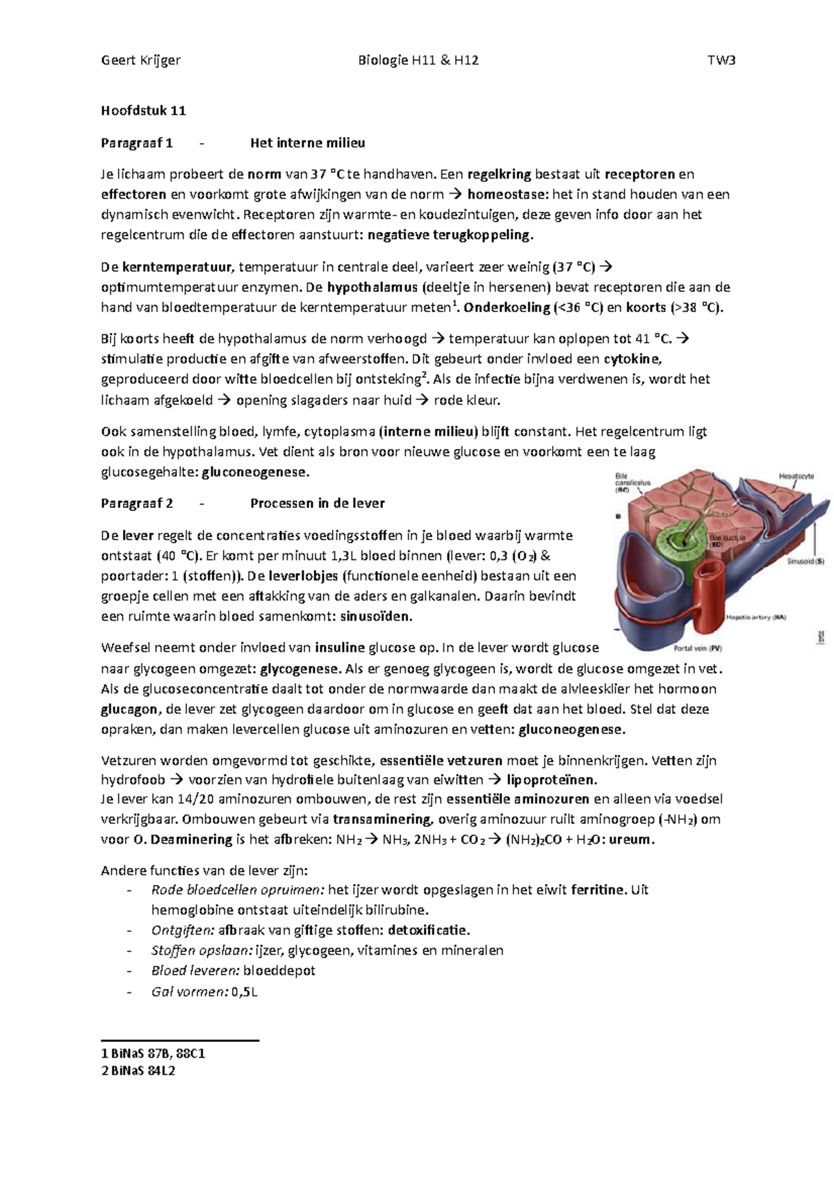 Bio Sv H11-12 - Teken - Hoofdstuk 11 Paragraaf 1 - Het Interne Milieu ...