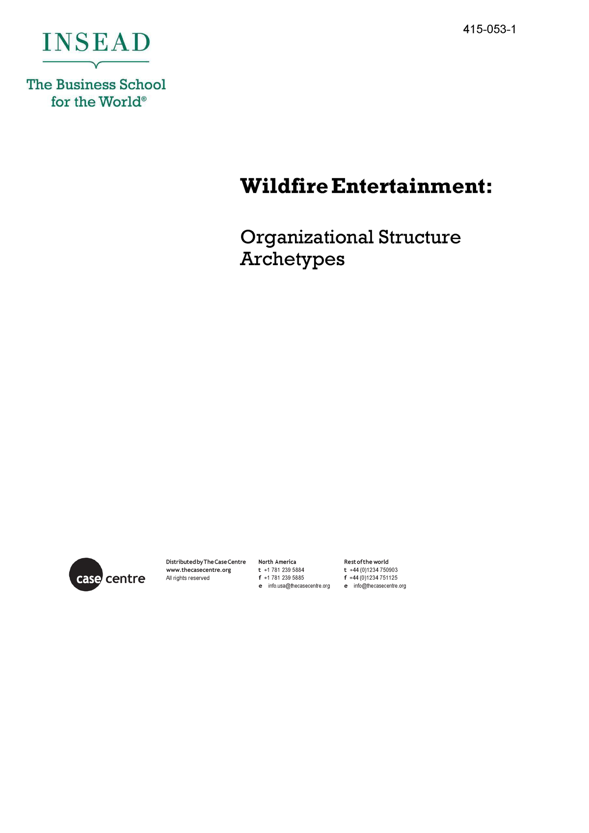 wildfire entertainment case study solution