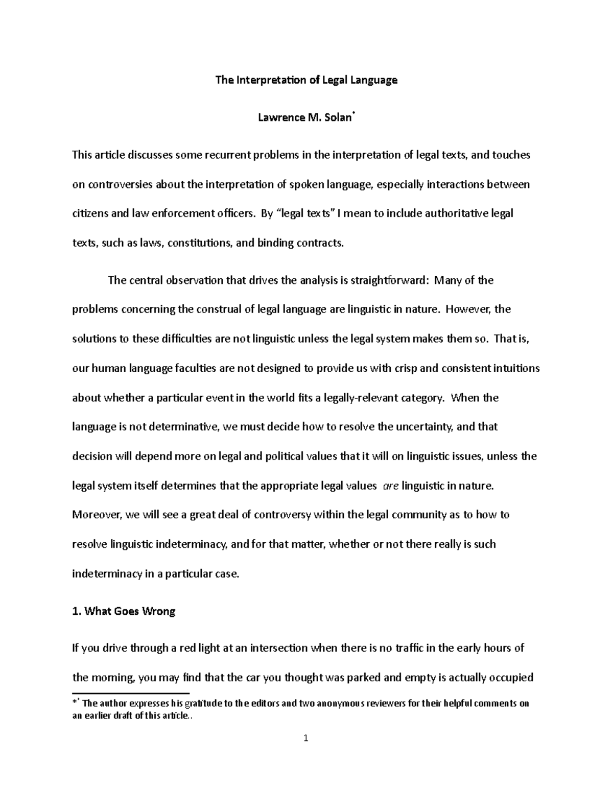 The Interpretationof Legal Language - The Interpretation of Legal ...