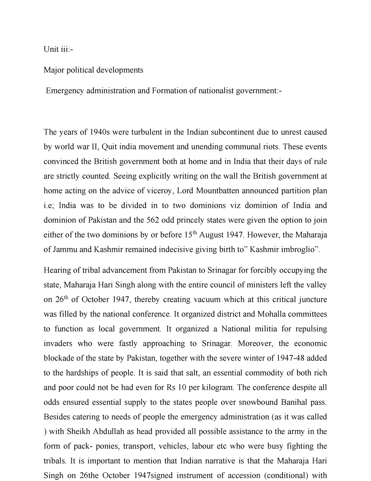 history-5thsem-2-land-reforms-of-india-unit-iii-major-political