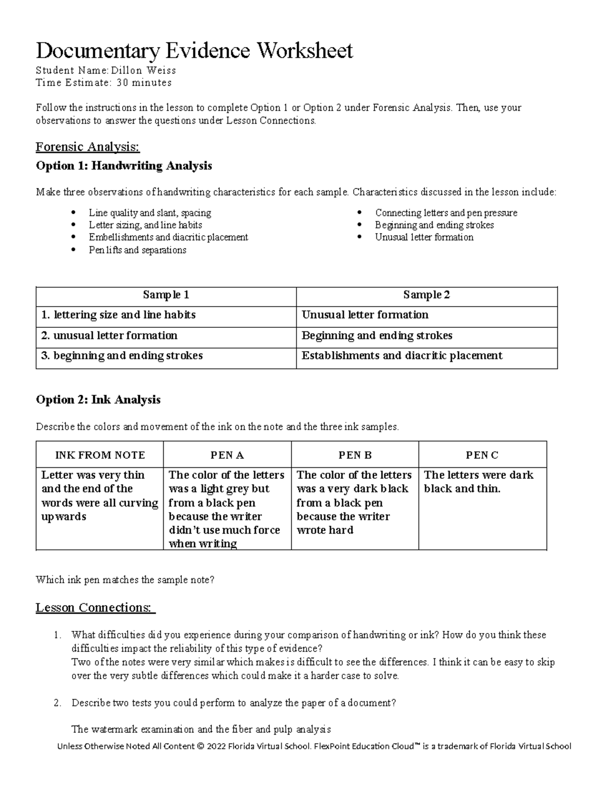 01 04 documentary evidence worksheet - Documentary Evidence Worksheet ...