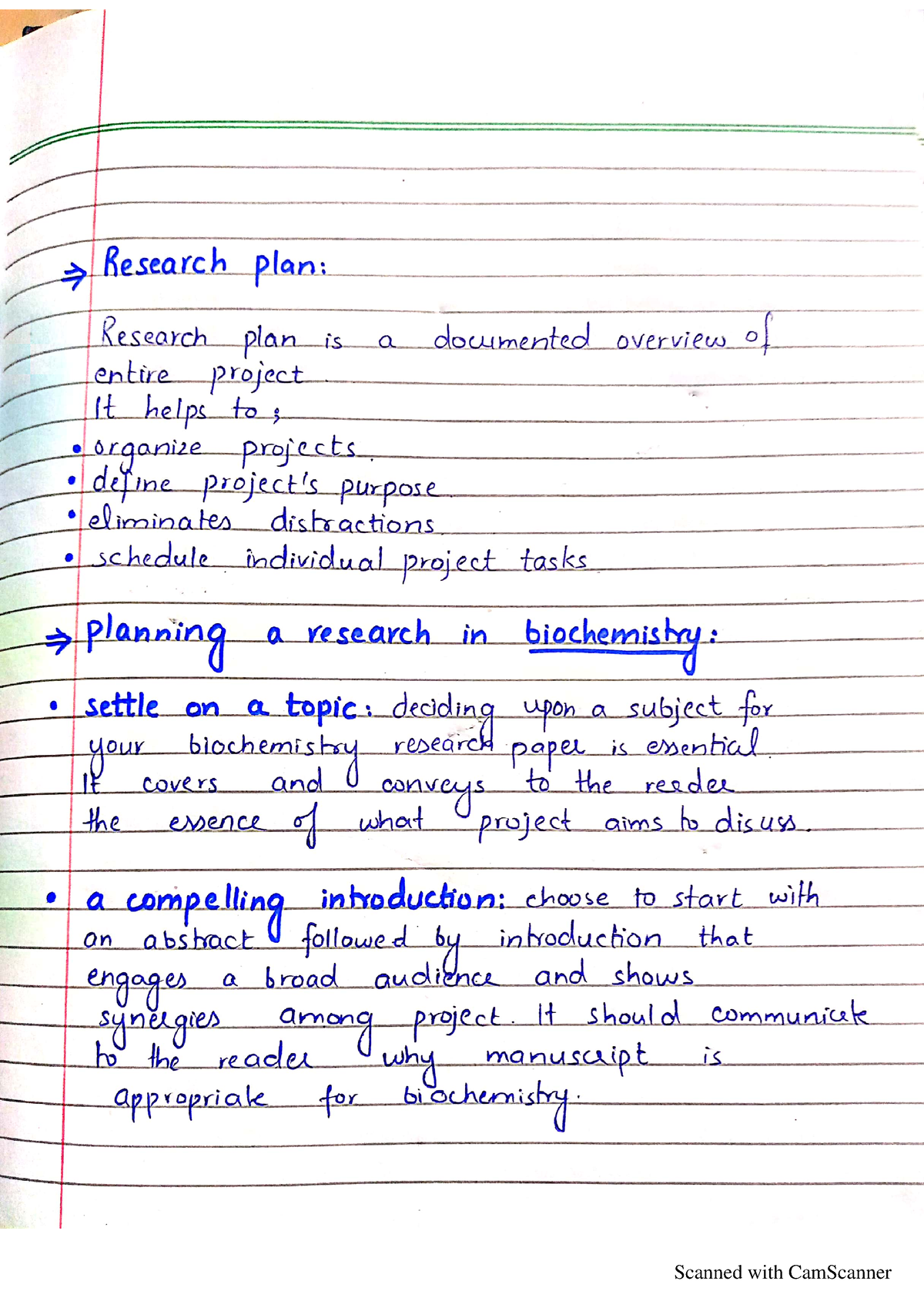 research planning and scientific writing