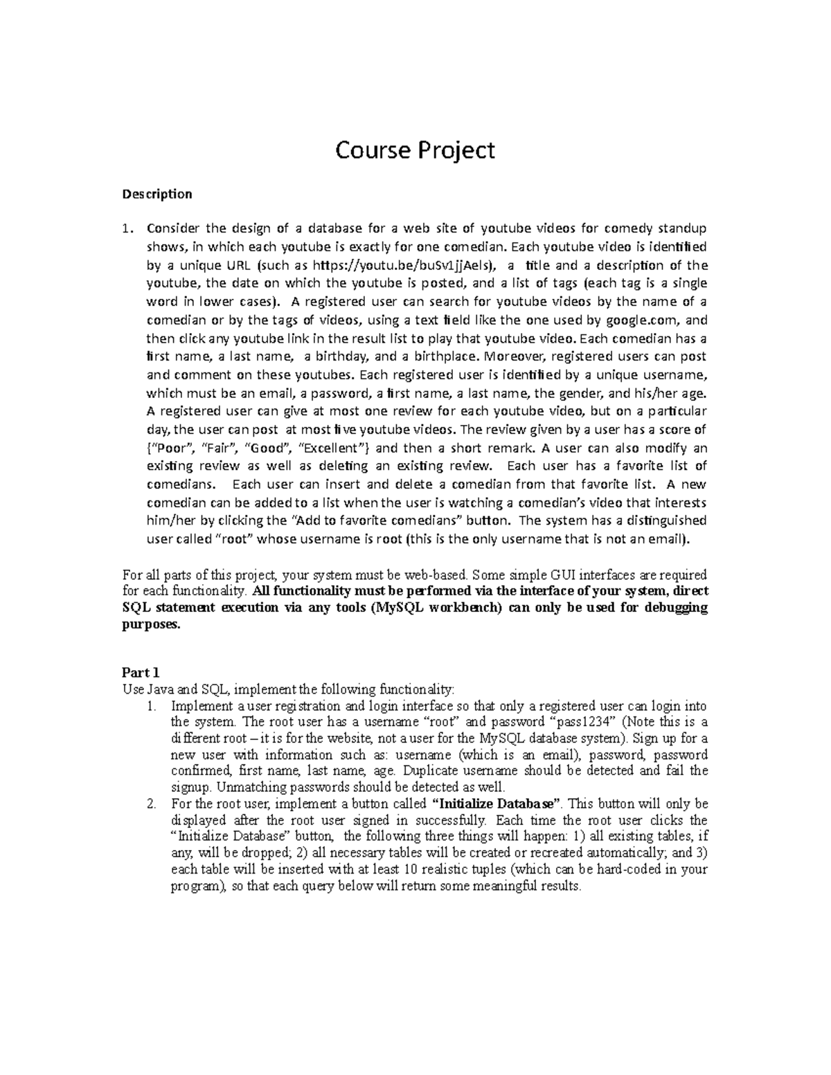 Proj Summer 2020 Course Project Description Consider the design of a